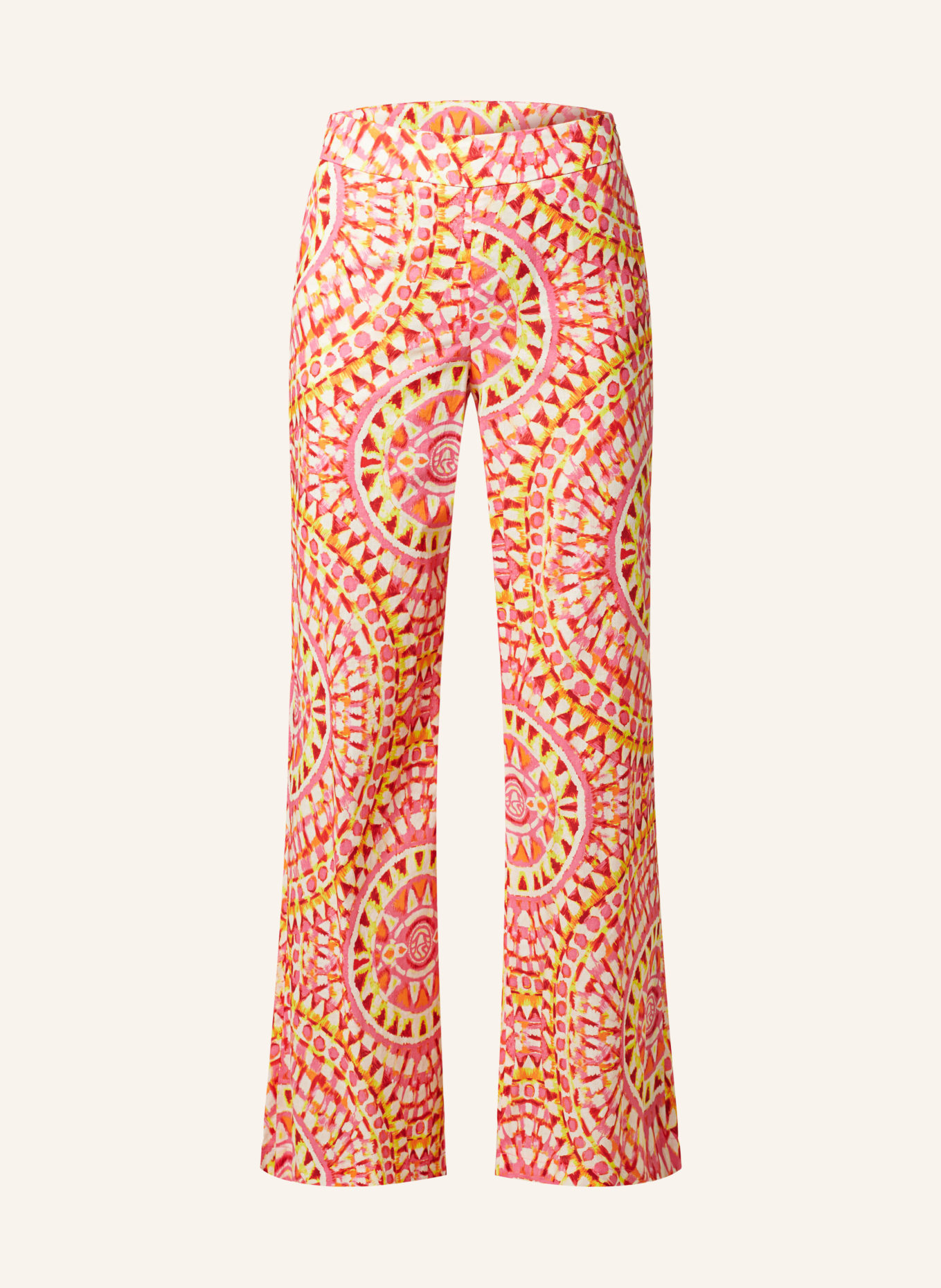 SPORTALM Wide leg trousers THEKLA, Color: PINK/ YELLOW/ ECRU (Image 1)