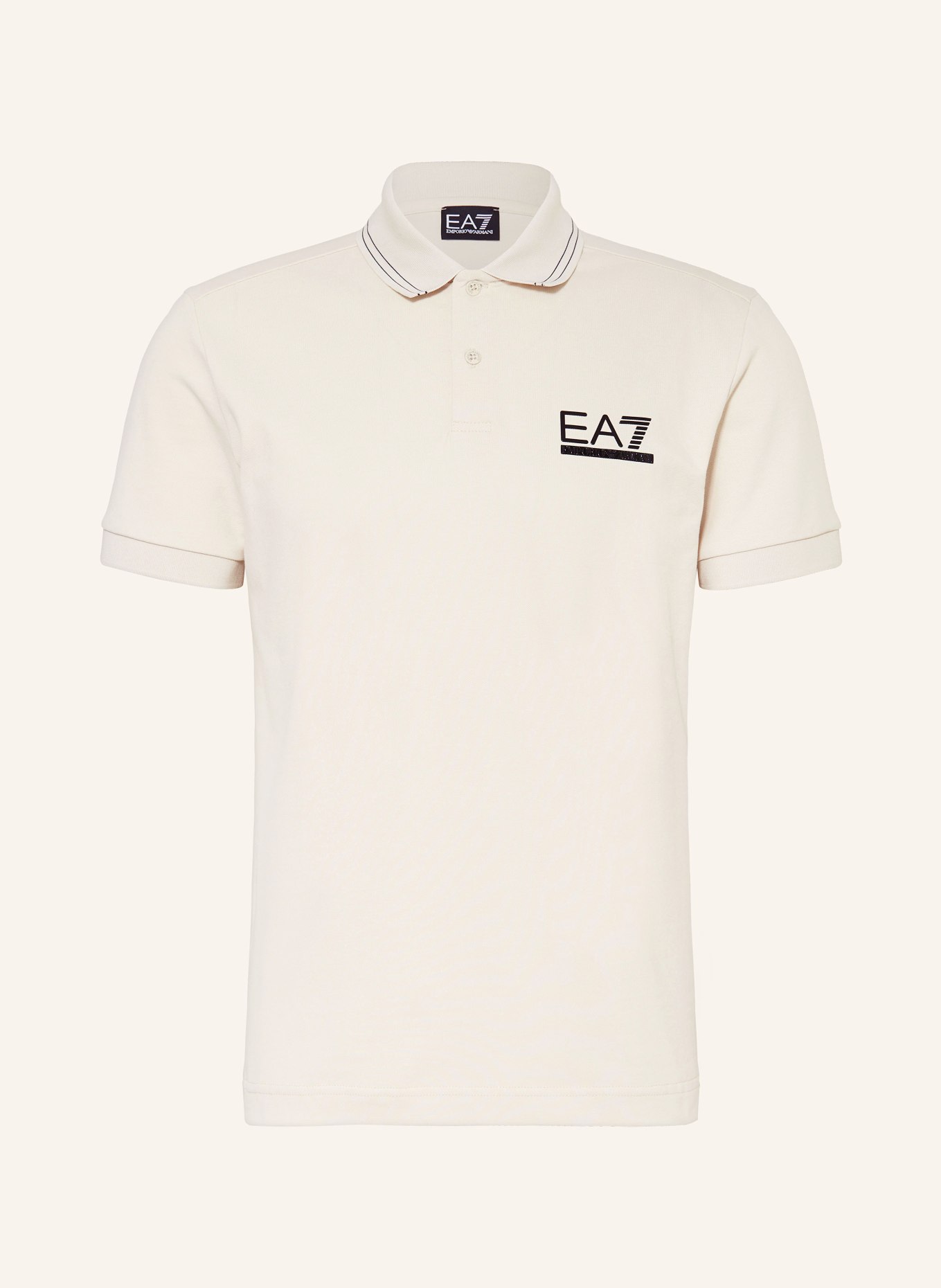EA7 EMPORIO ARMANI Piqué polo shirt, Color: BEIGE (Image 1)