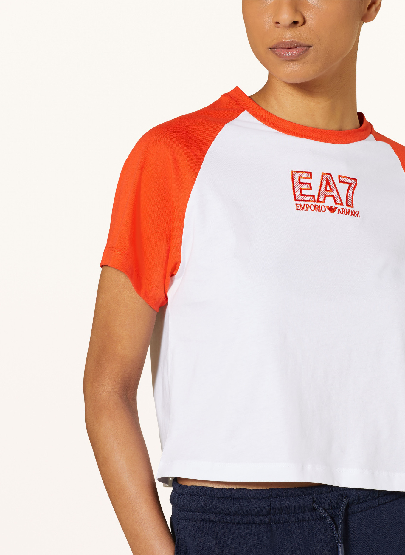 EA7 EMPORIO ARMANI T-shirt, Color: WHITE/ DARK ORANGE (Image 4)