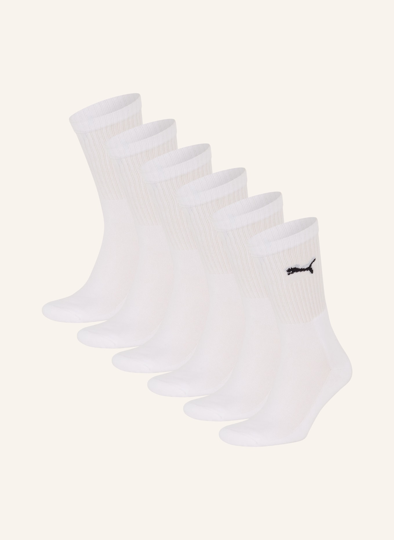 PUMA Sportovní ponožky REGULAR CREW, 6 párů v balení, Barva: 002 WHITE (Obrázek 1)