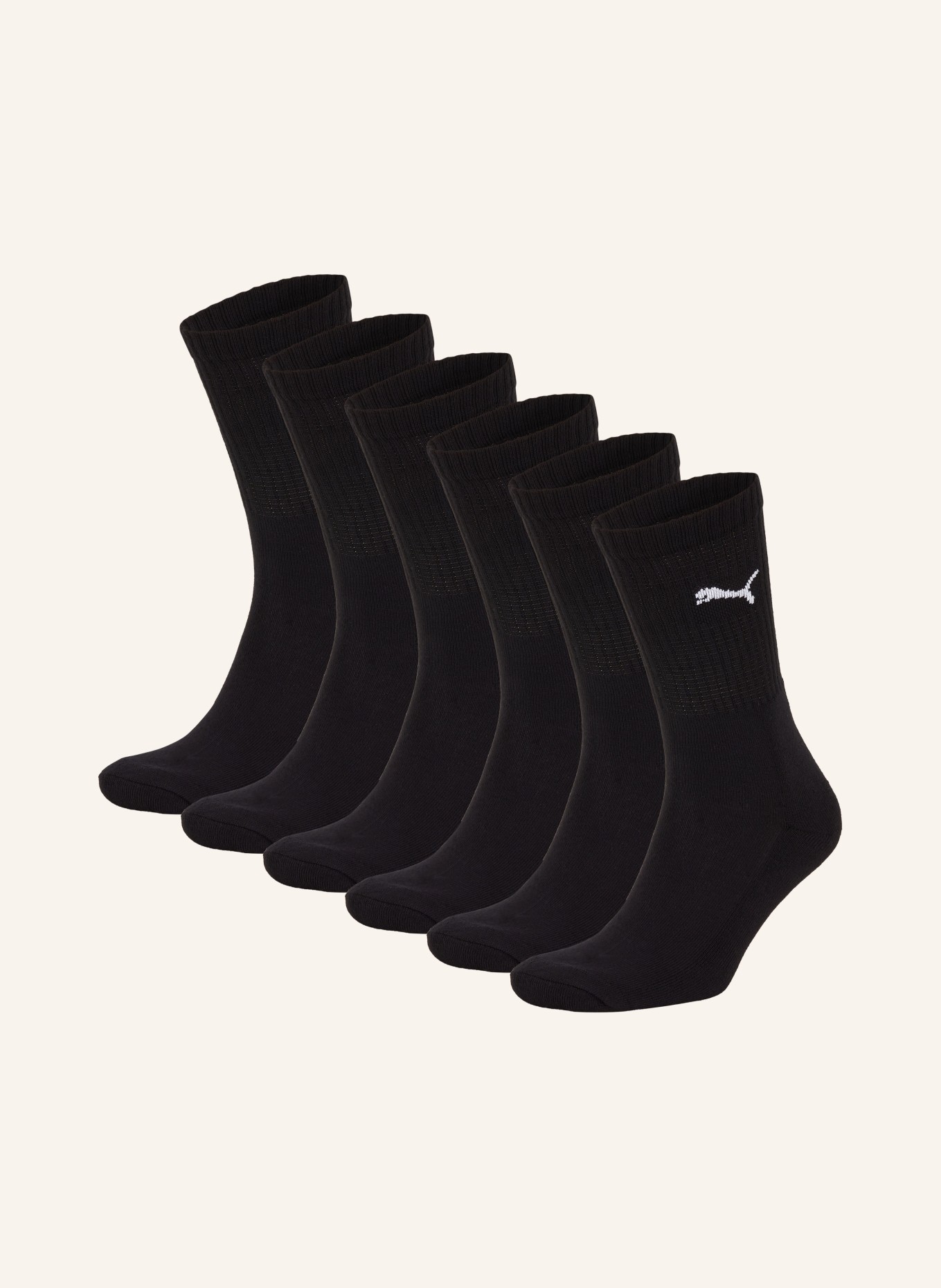 PUMA 6-pack sports socks REGULAR CREW: 001 BLACK
