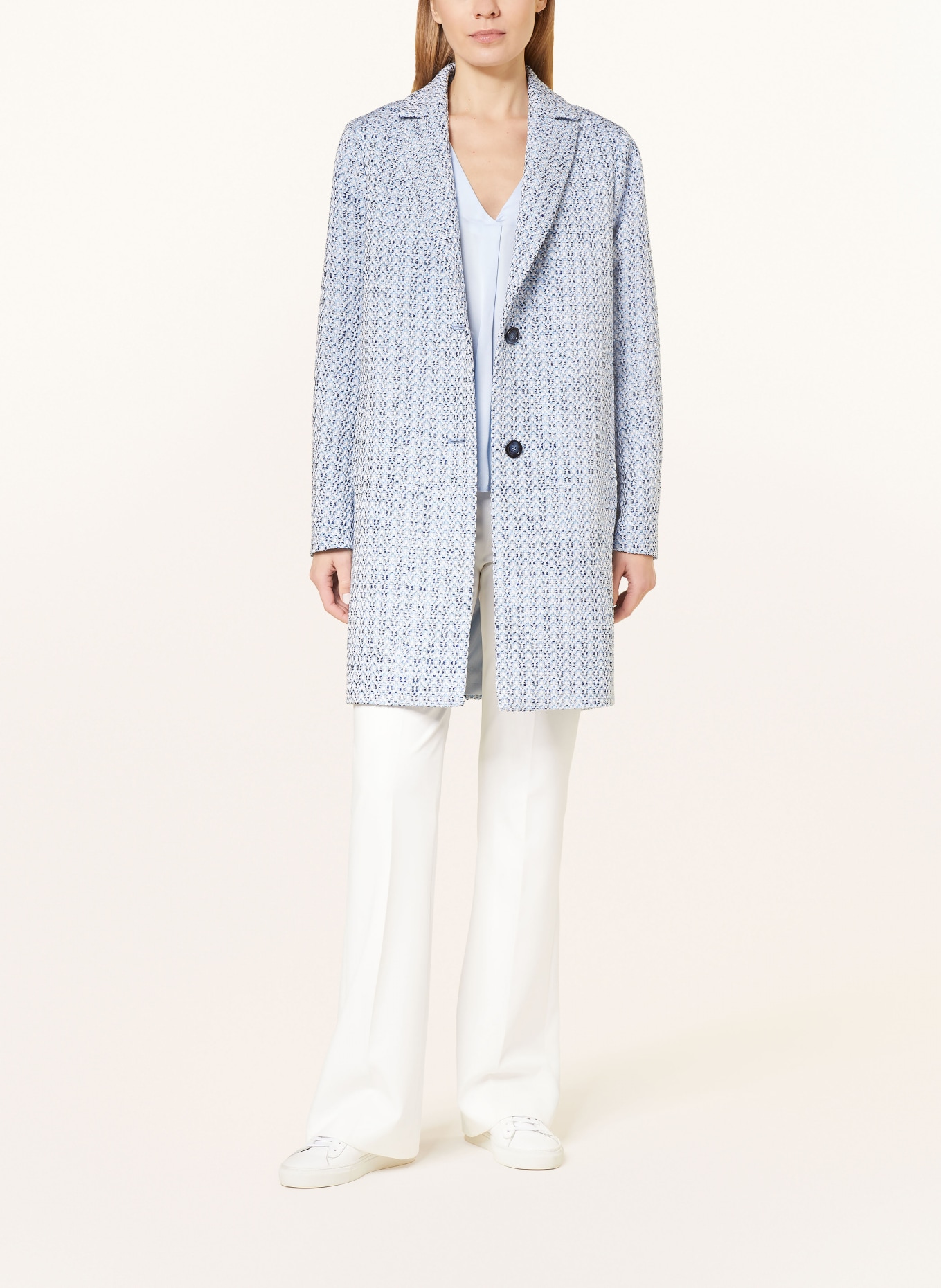 CINQUE Tweed coat CIMAMBA with glitter thread, Color: LIGHT BLUE (Image 2)