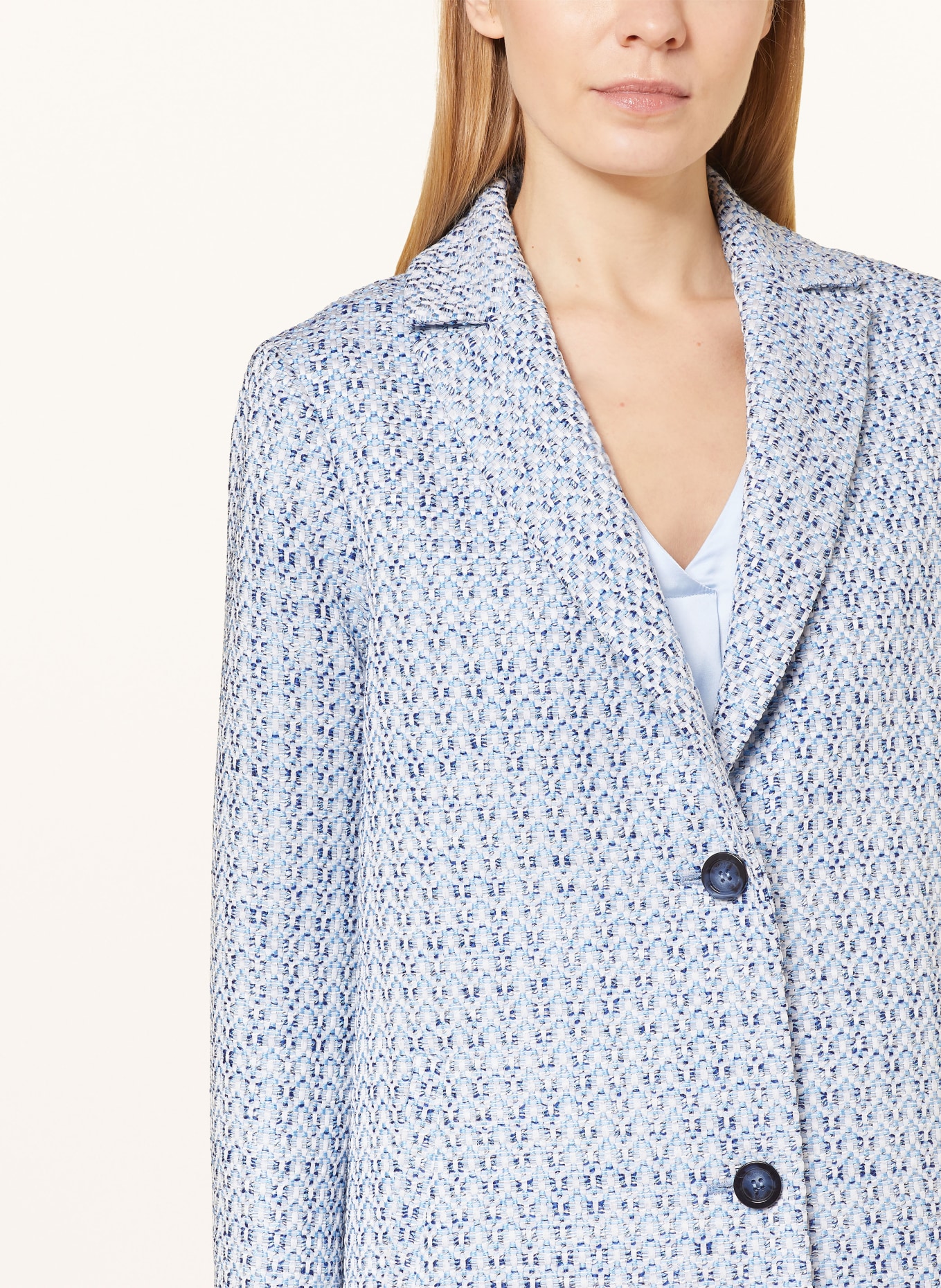 CINQUE Tweed coat CIMAMBA with glitter thread, Color: LIGHT BLUE (Image 4)