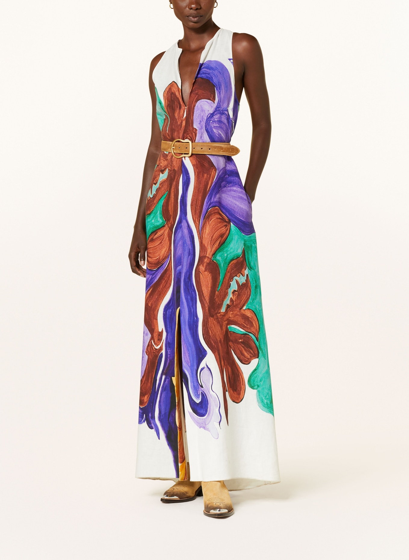 DOROTHEE SCHUMACHER Linen dress, Color: PURPLE/ BROWN/ YELLOW (Image 2)