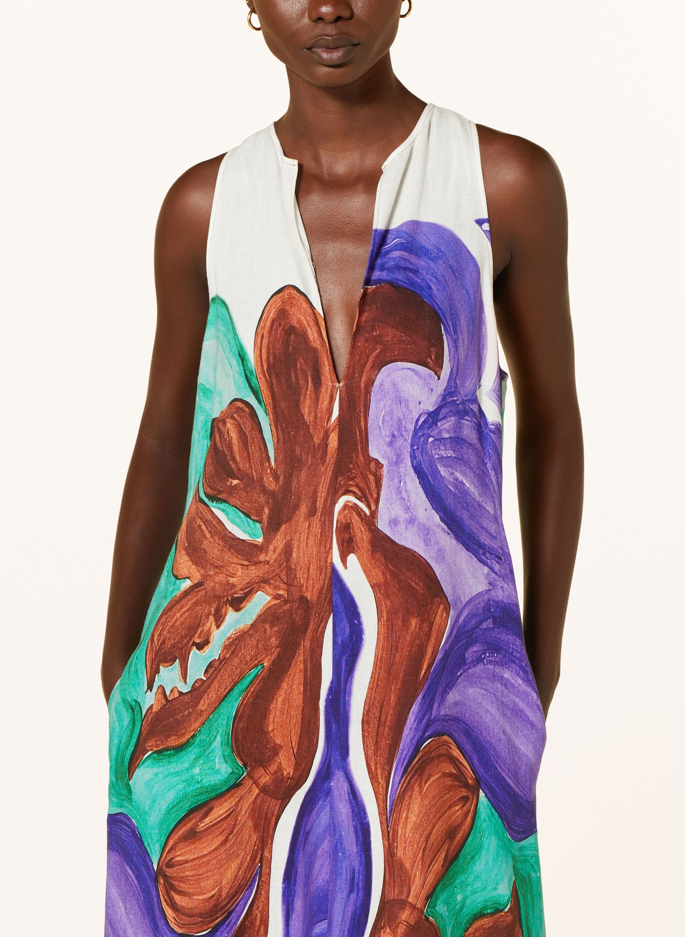DOROTHEE SCHUMACHER Linen dress, Color: PURPLE/ BROWN/ YELLOW (Image 4)