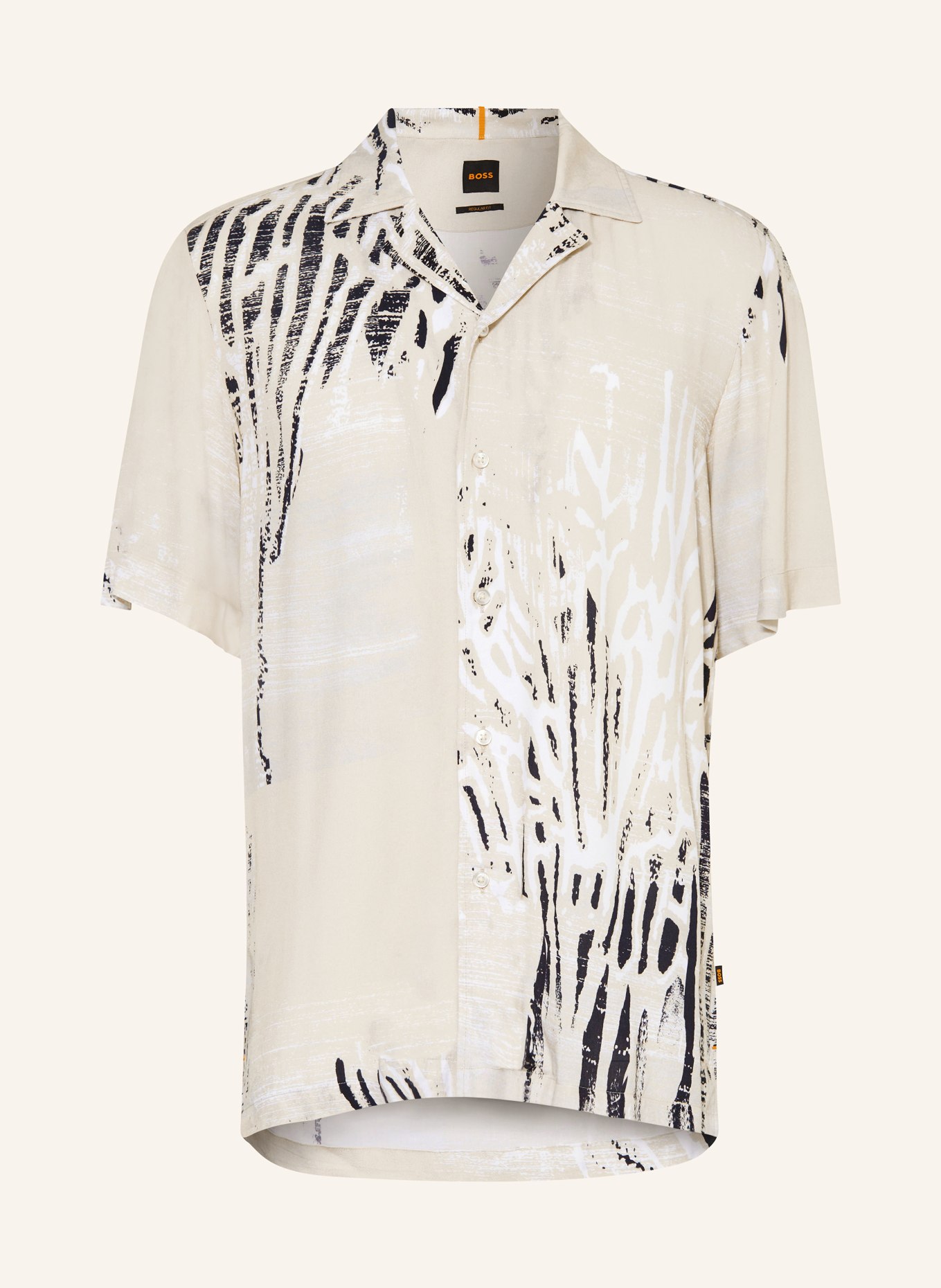 BOSS Resort shirt RAYER regular fit, Color: BEIGE/ WHITE/ BLACK (Image 1)