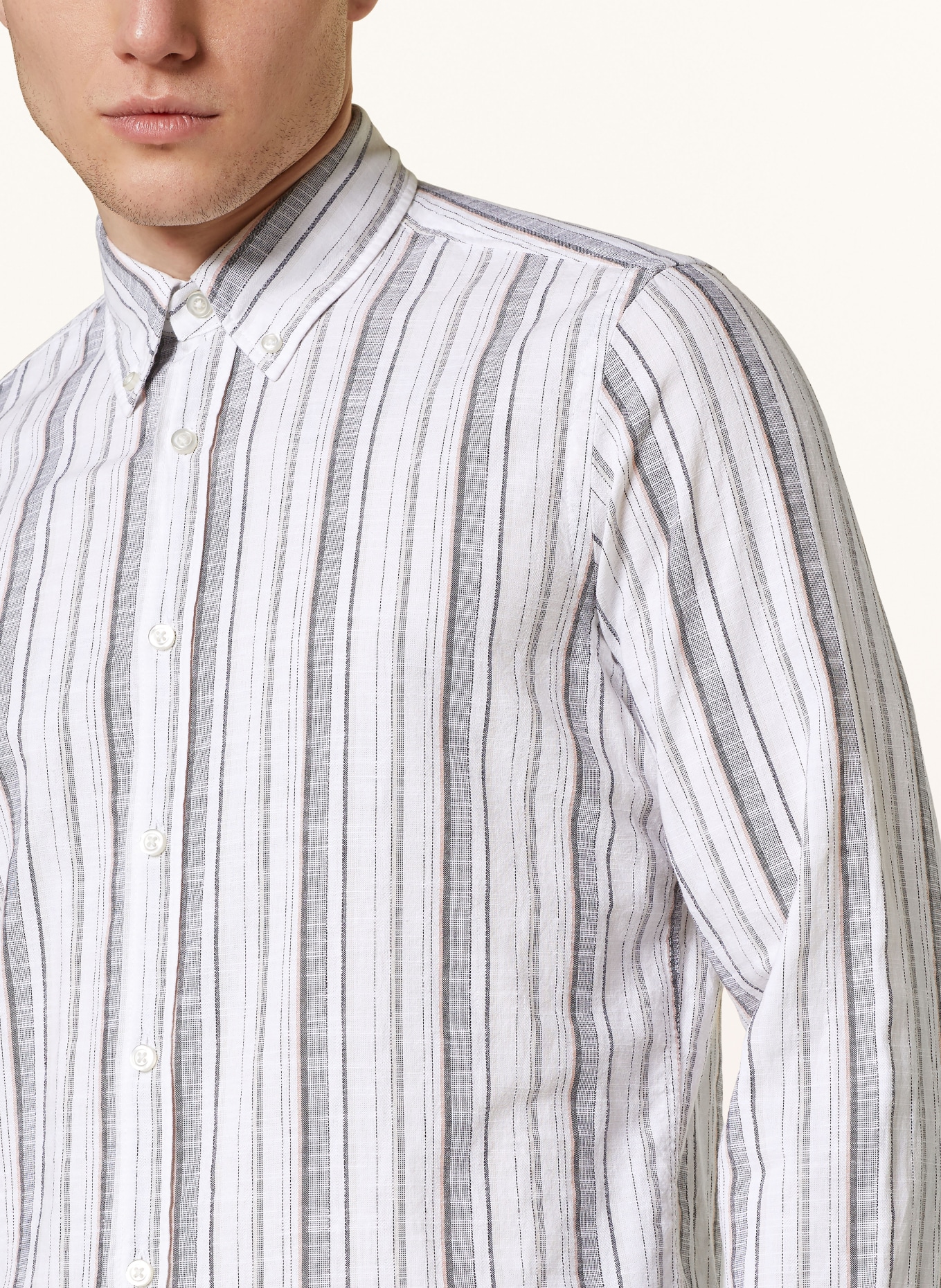 BOSS Shirt RICKERT regular fit, Color: WHITE/ GRAY/ SALMON (Image 4)