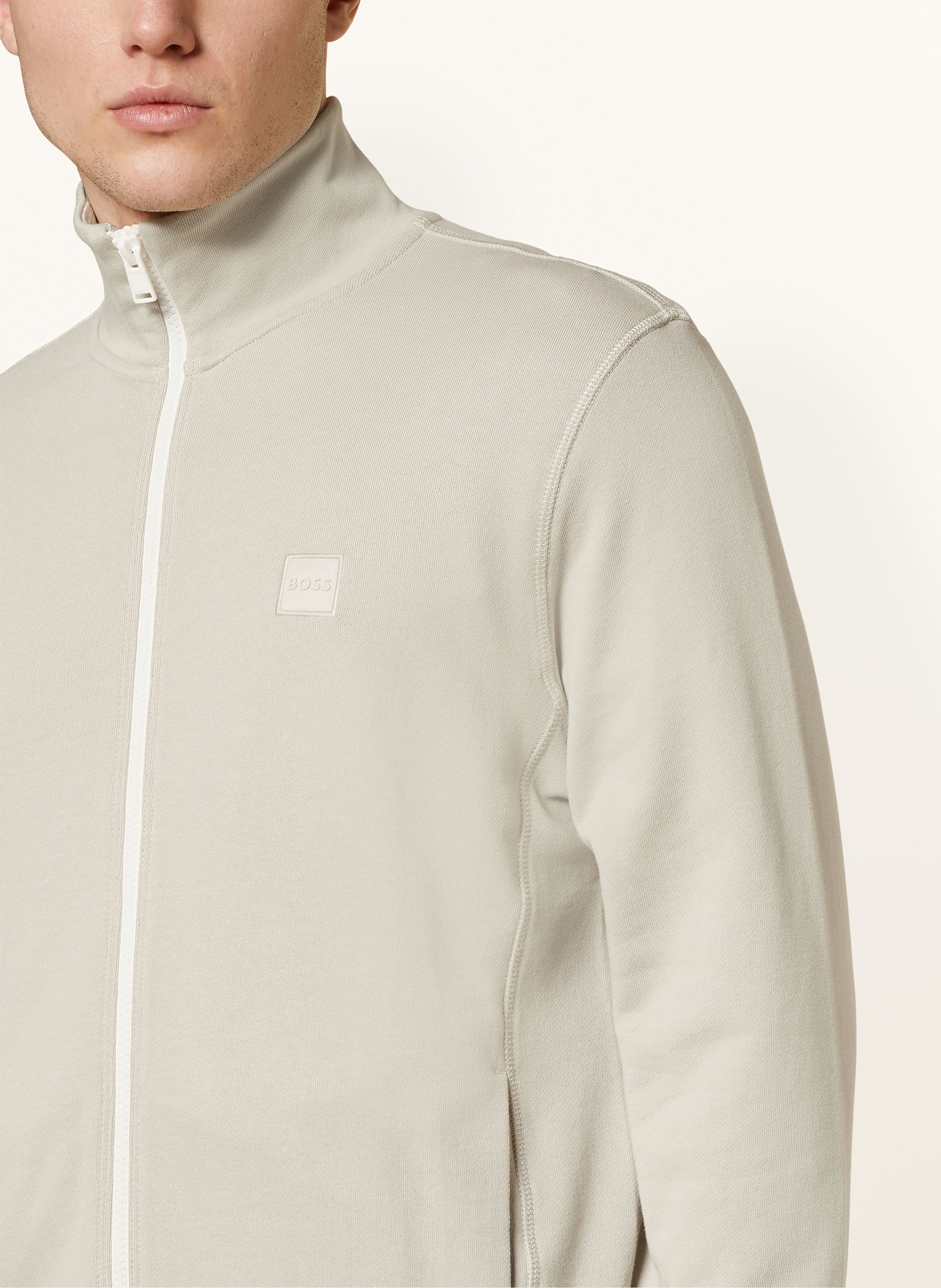 BOSS Sweat jacket ZESTART, Color: BEIGE (Image 4)