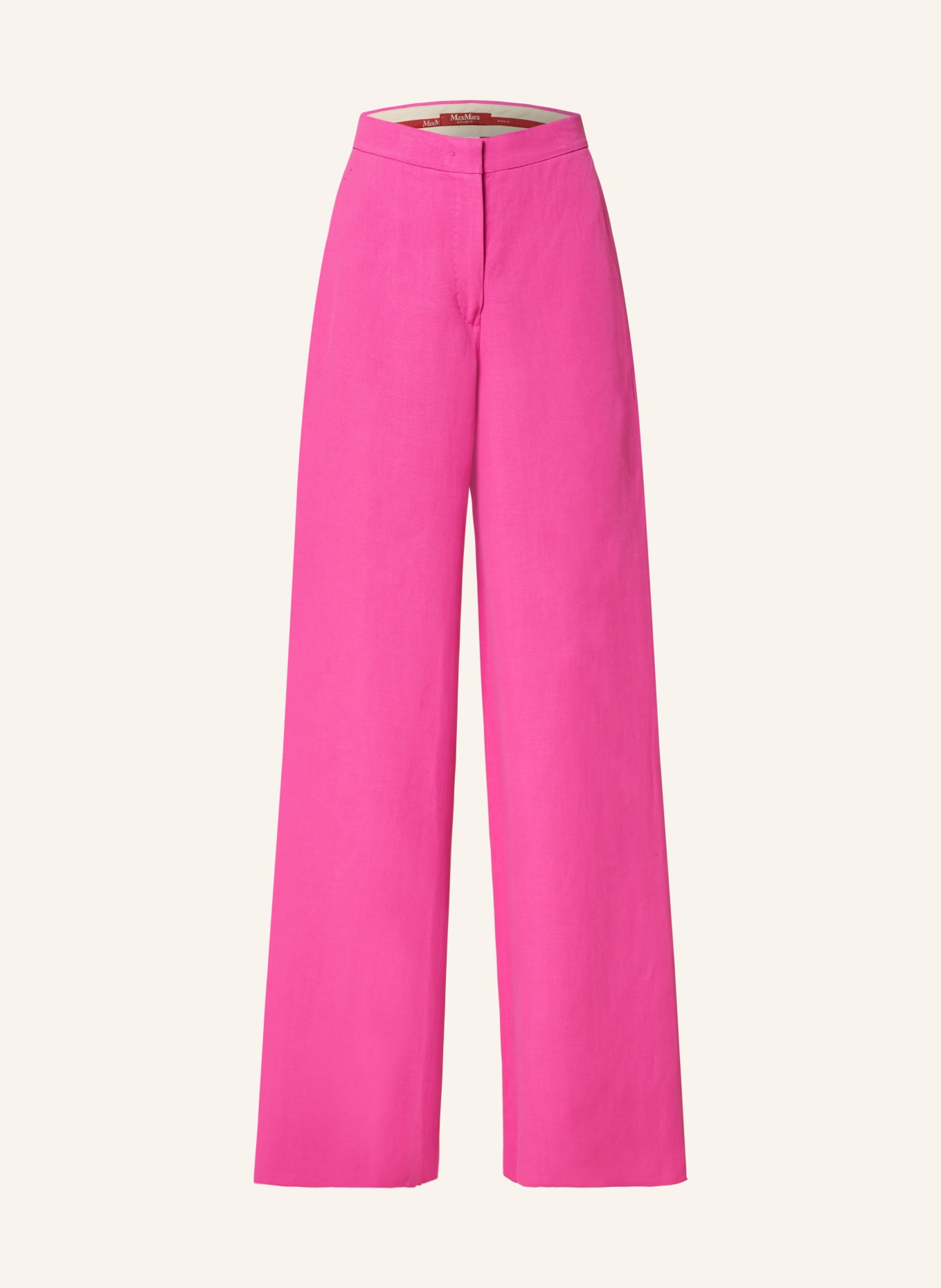 MaxMara STUDIO Wide leg trousers GARY with linen, Color: FUCHSIA (Image 1)