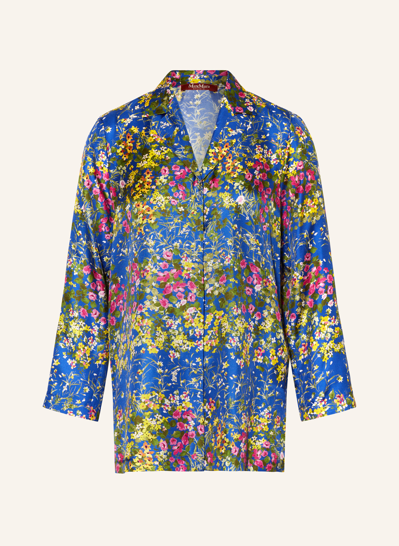 MaxMara STUDIO Silk blouse CAMPALE, Color: BLUE/ YELLOW/ FUCHSIA (Image 1)