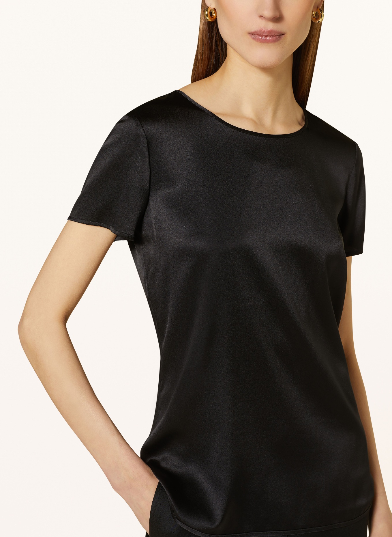 Max Mara LEISURE Blusenshirt CORTONA aus Seide, Farbe: SCHWARZ (Bild 4)