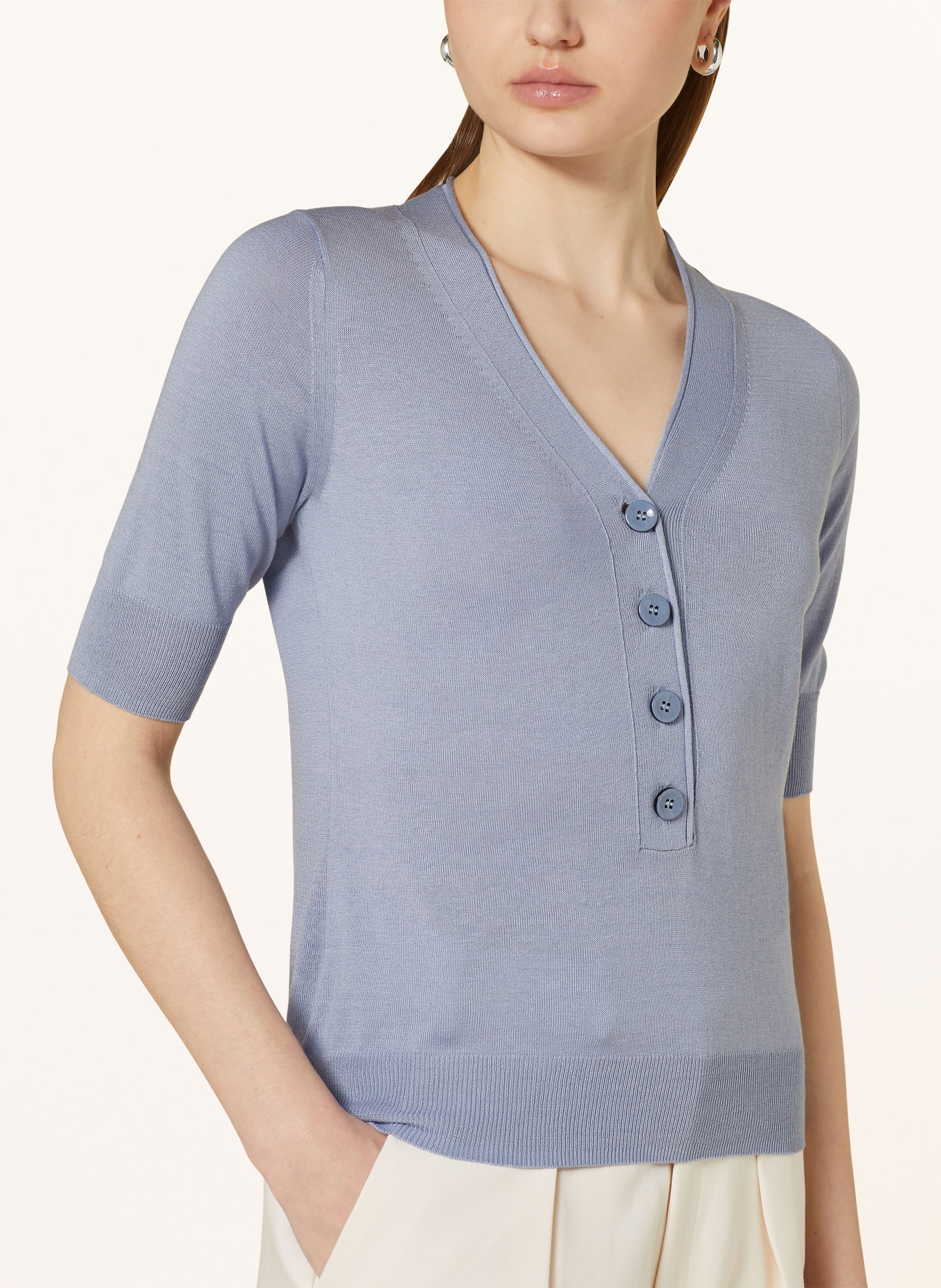 MaxMara LEISURE Strickshirt PEPSI aus Seide, Farbe: HELLBLAU (Bild 4)
