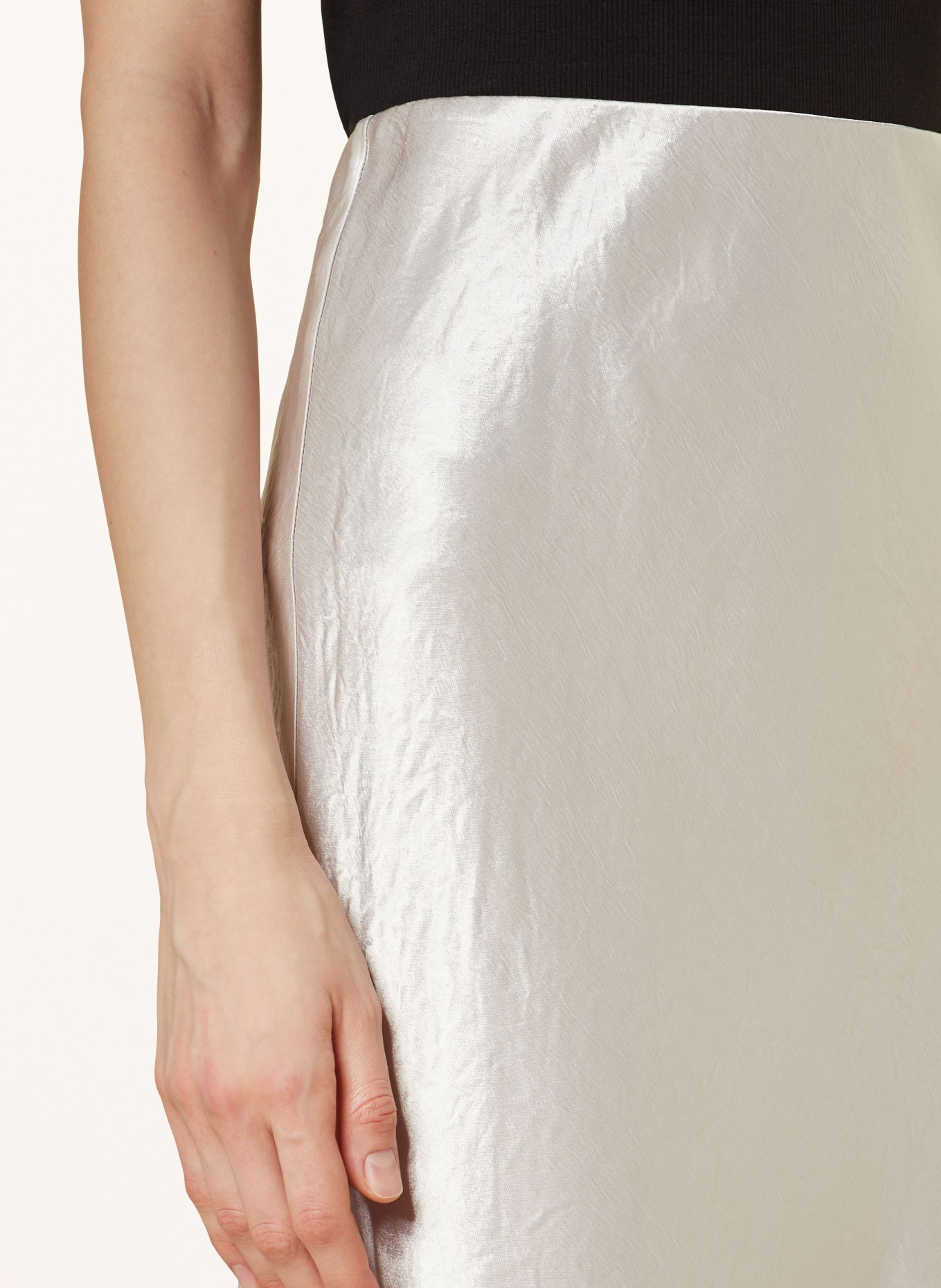 MaxMara LEISURE Satin skirt ALESSIO, Color: LIGHT GRAY (Image 4)