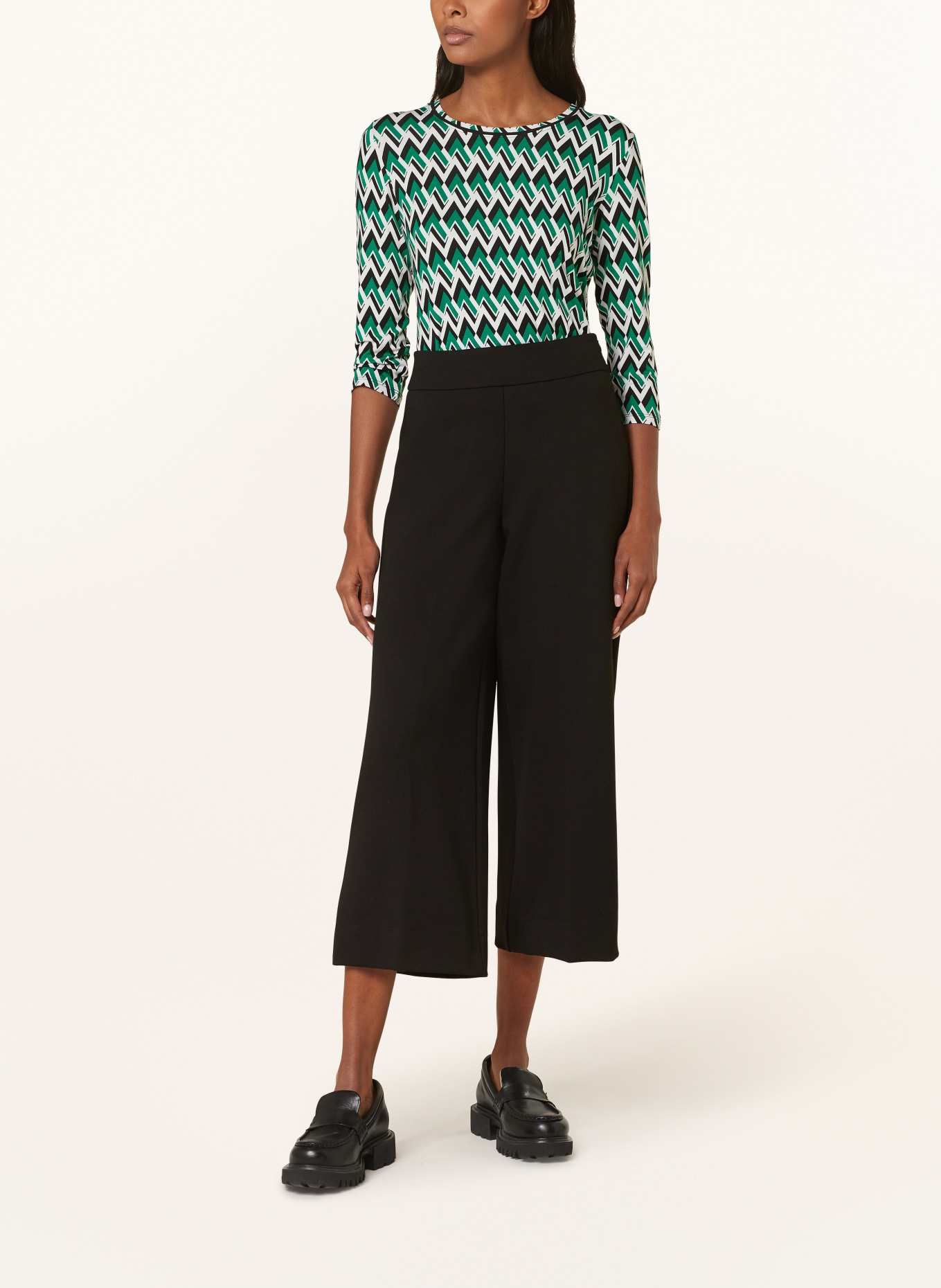 Betty Barclay Shirt with 3/4 sleeves, Color: GREEN/ WHITE/ BLACK (Image 2)