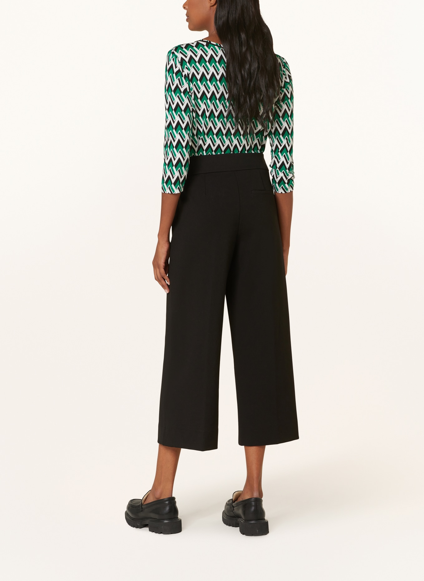 Betty Barclay Shirt with 3/4 sleeves, Color: GREEN/ WHITE/ BLACK (Image 3)