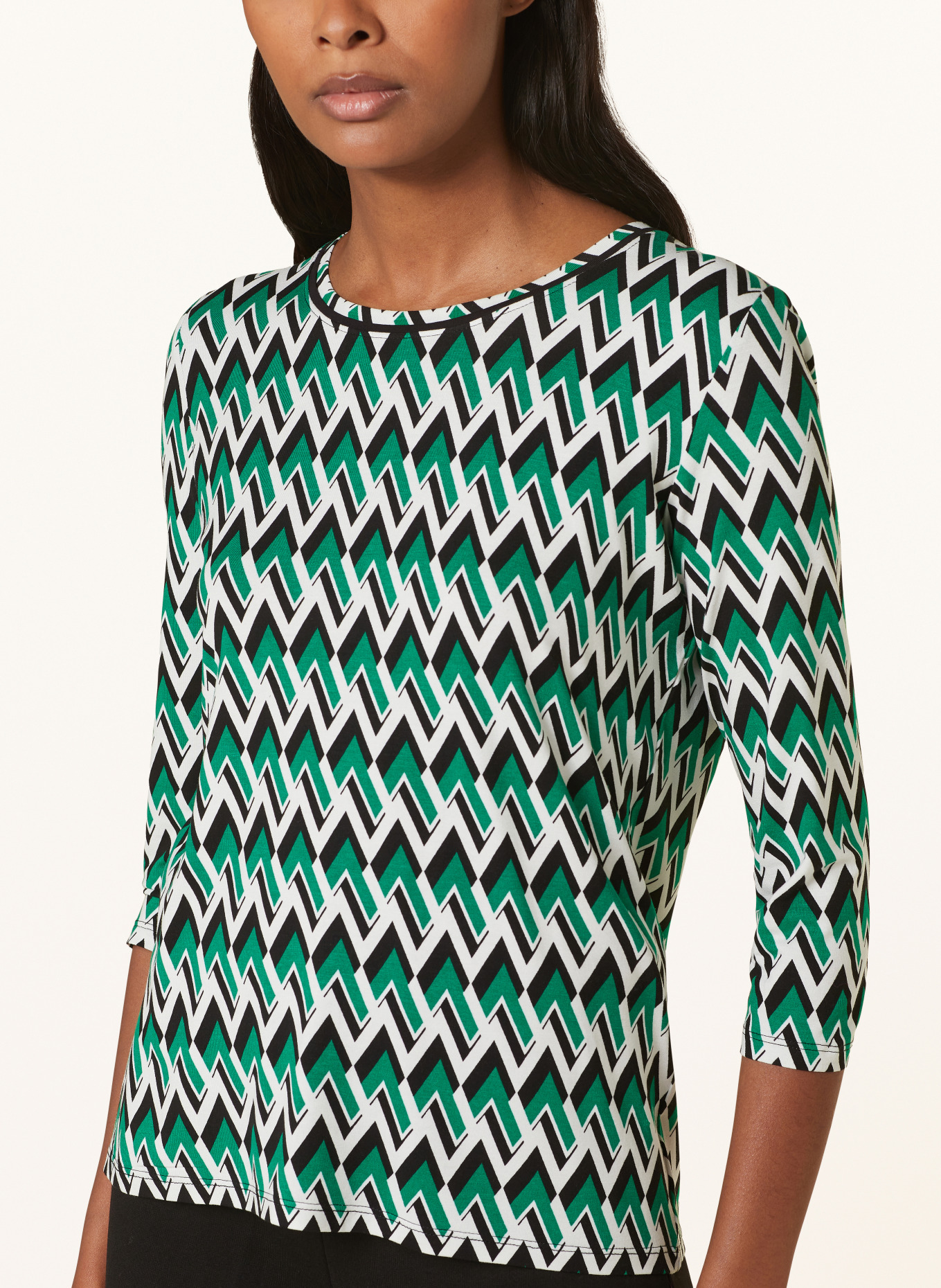 Betty Barclay Shirt with 3/4 sleeves, Color: GREEN/ WHITE/ BLACK (Image 4)