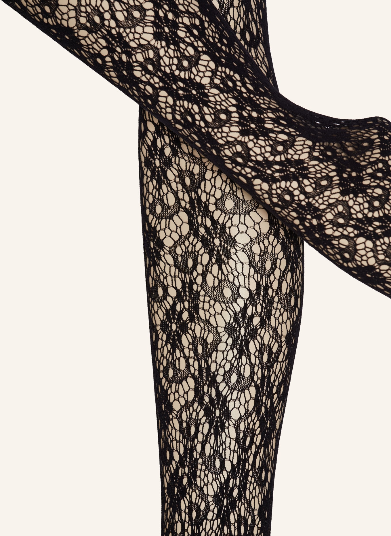 Wolford Netzstrumpfhose FLOWER LACE TIGHTS, Farbe: 7005 BLACK (Bild 2)
