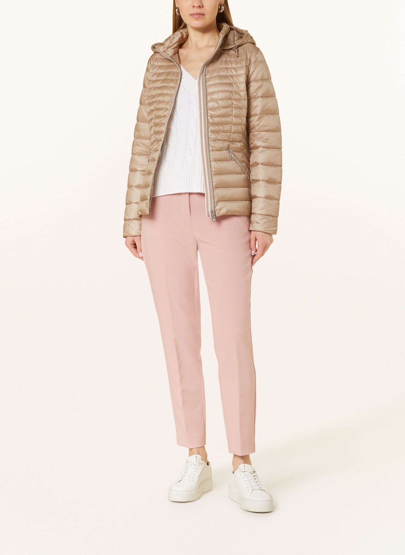 Betty Barclay Quilted jacket with detachable hood, Color: BEIGE (Image 2)