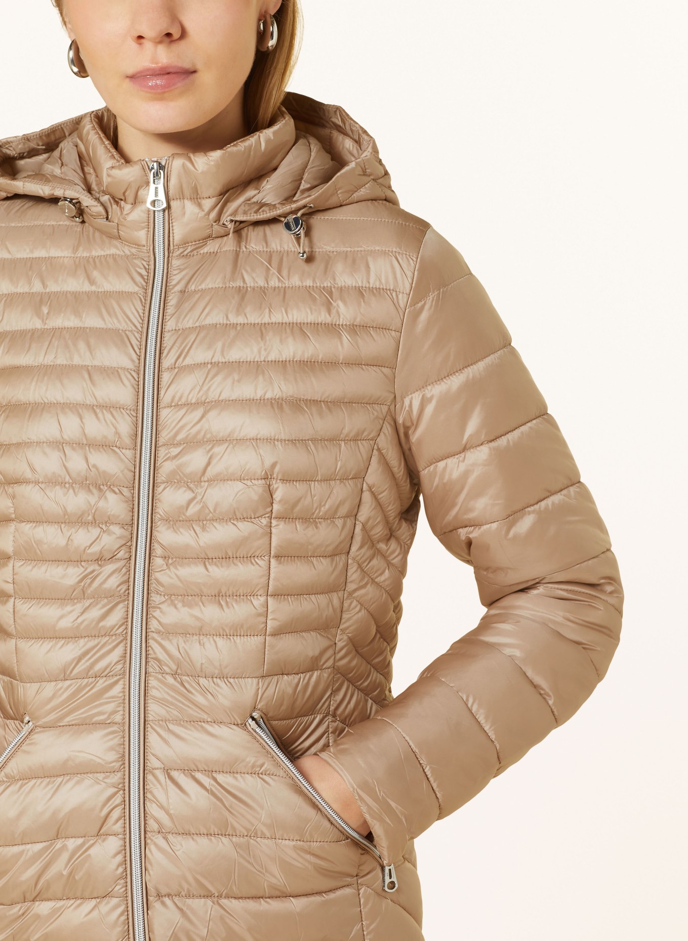 Betty Barclay Quilted jacket with detachable hood, Color: BEIGE (Image 5)
