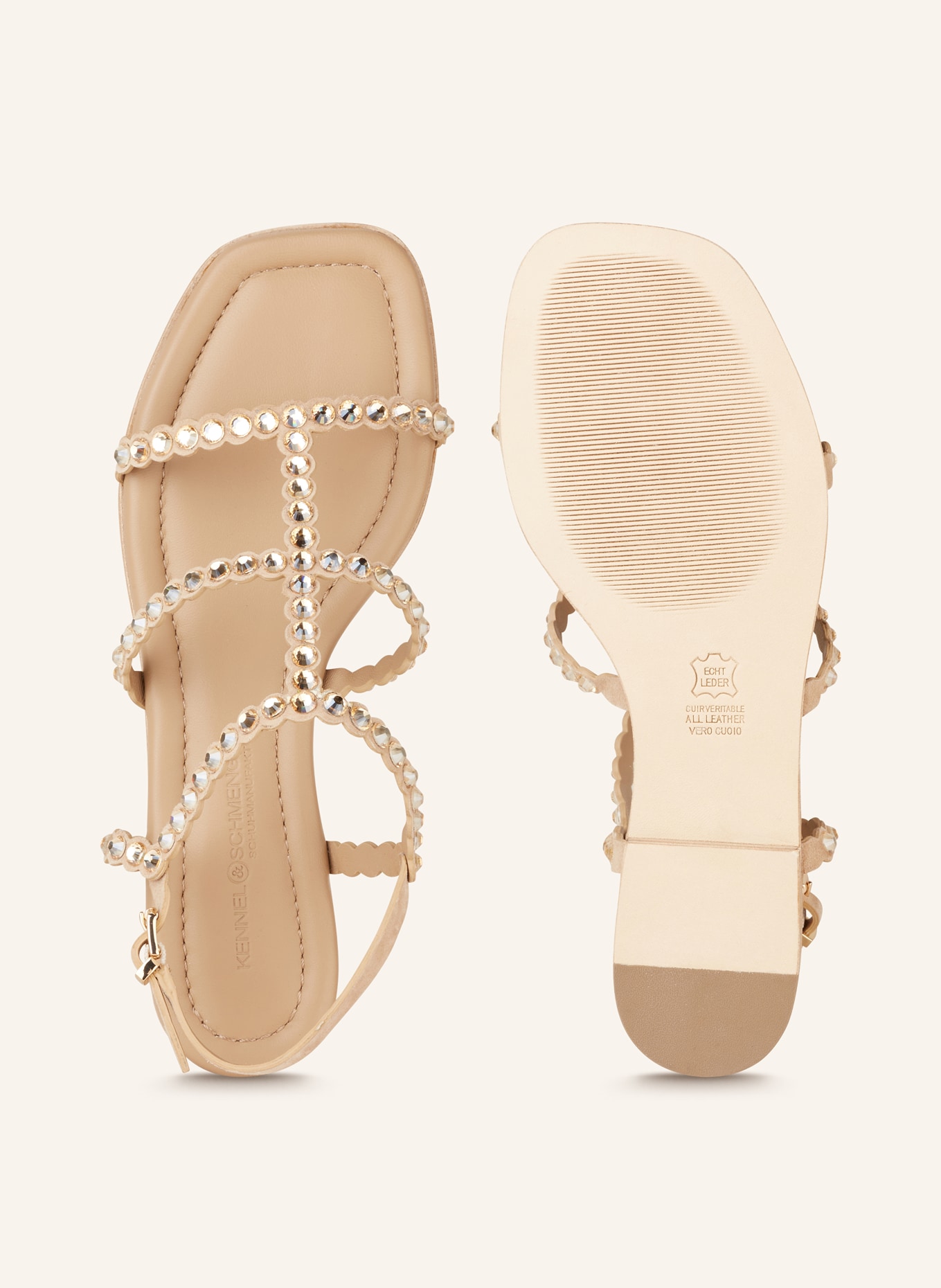 KENNEL & SCHMENGER Sandals HOLLY with decorative gems, Color: BEIGE (Image 5)