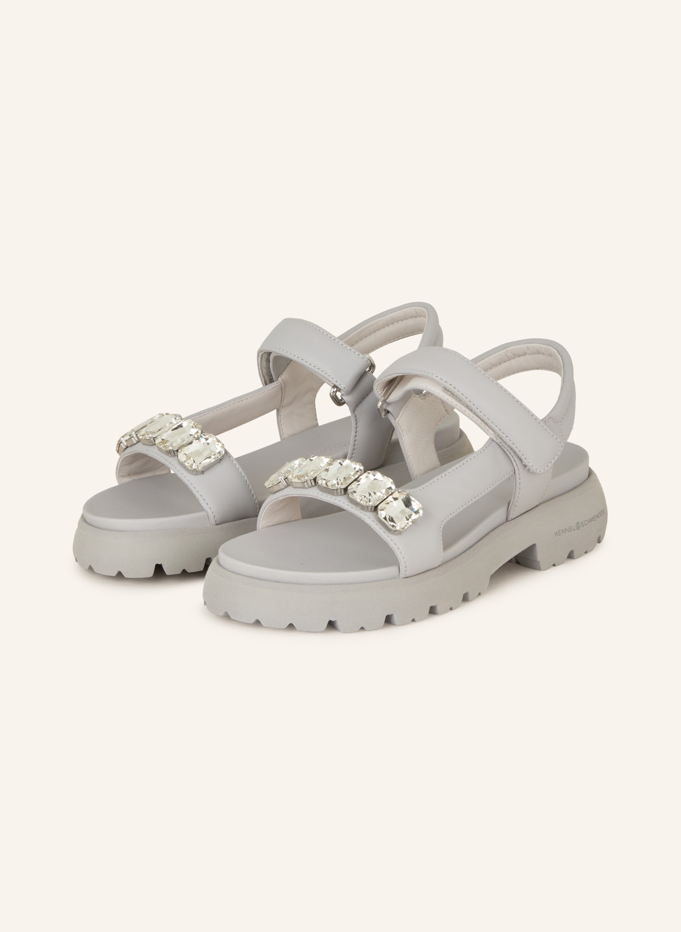KENNEL & SCHMENGER Sandals SKILL with decorative gems, Color: GRAY (Image 1)