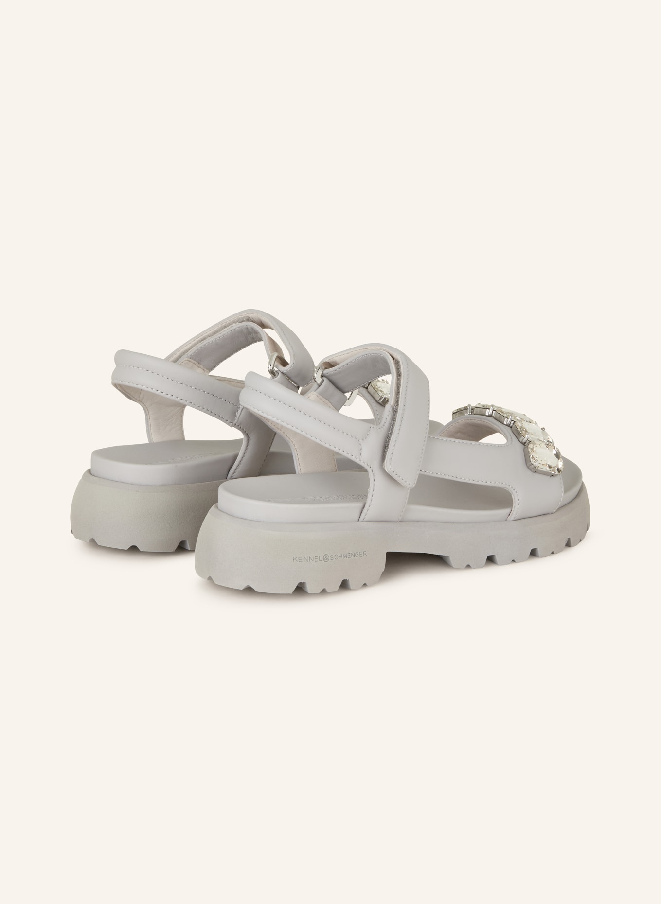 KENNEL & SCHMENGER Sandals SKILL with decorative gems, Color: GRAY (Image 2)