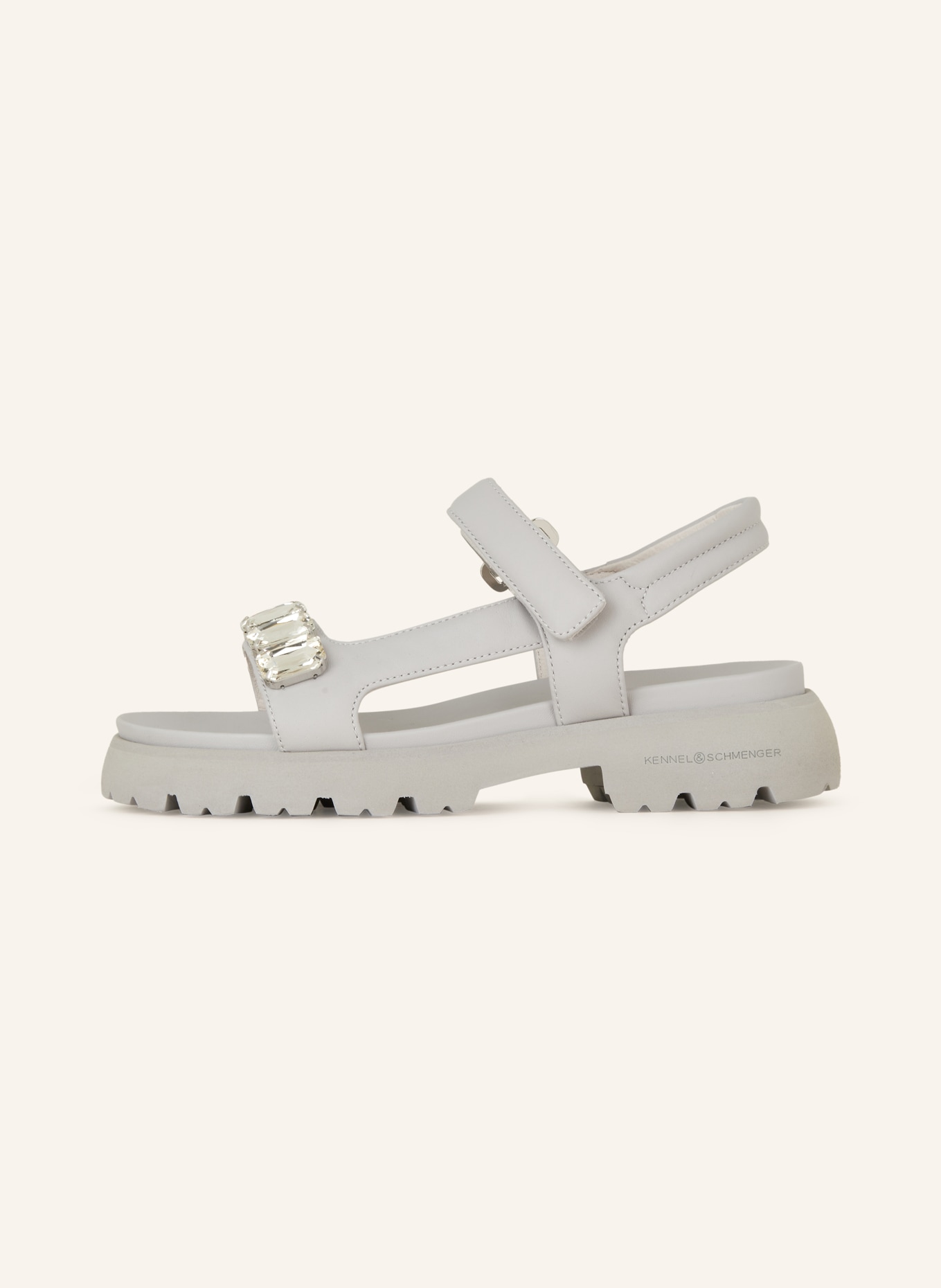 KENNEL & SCHMENGER Sandals SKILL with decorative gems, Color: GRAY (Image 4)