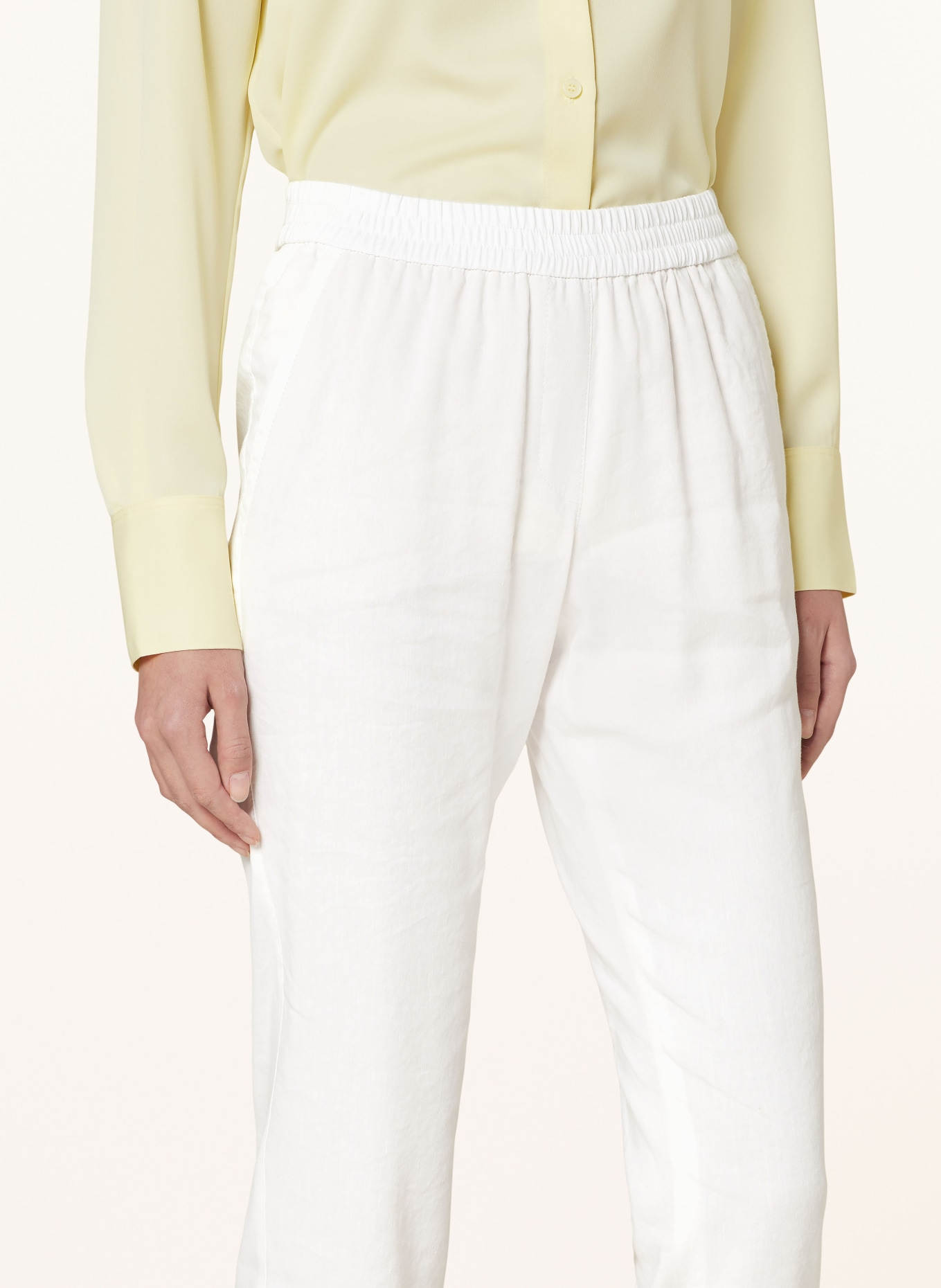 MARC CAIN Trousers ROANNE with linen, Color: ECRU (Image 5)