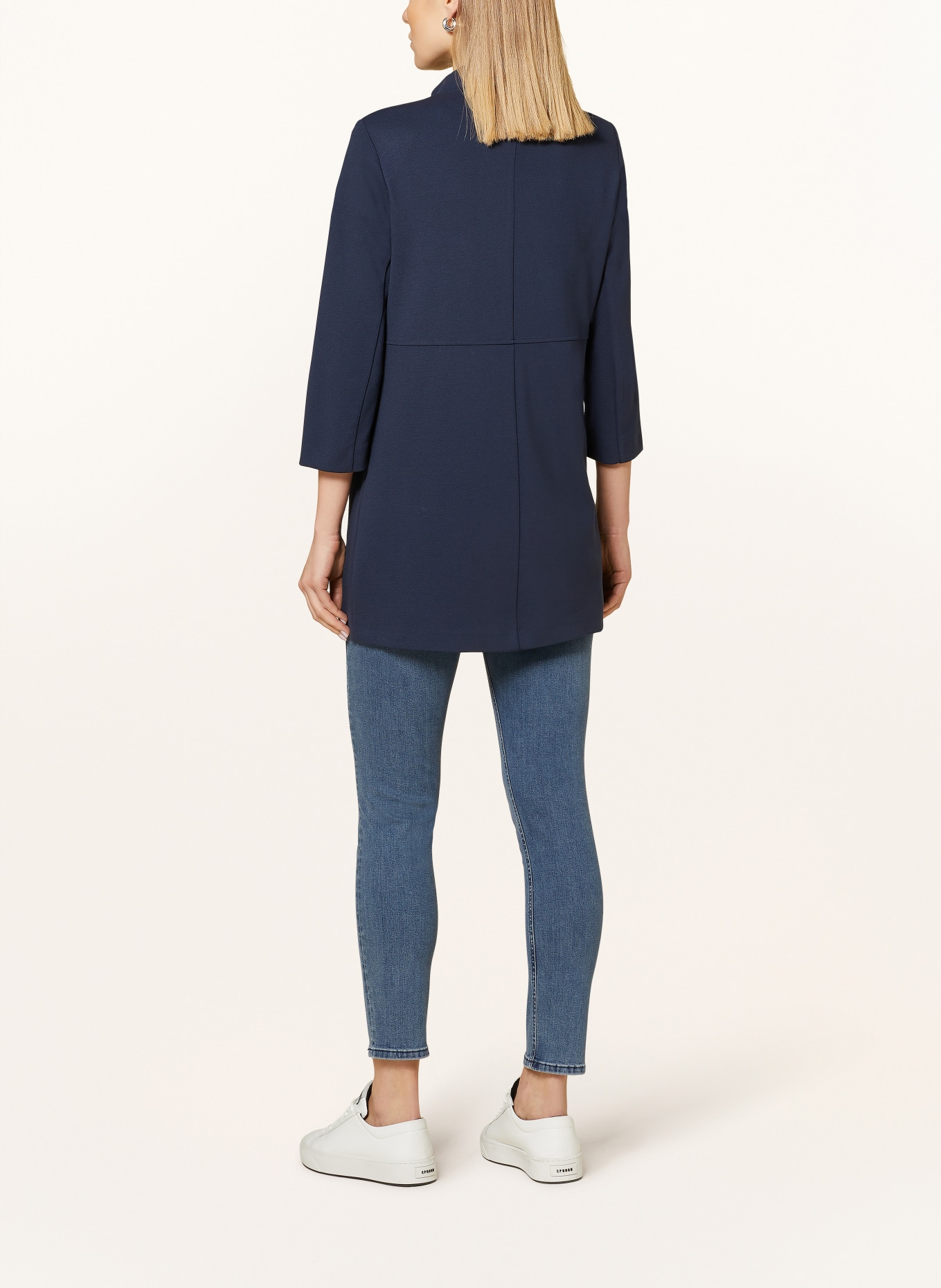 BETTY&CO Long blazer made of jersey with 3/4 sleeves, Color: DARK BLUE (Image 3)