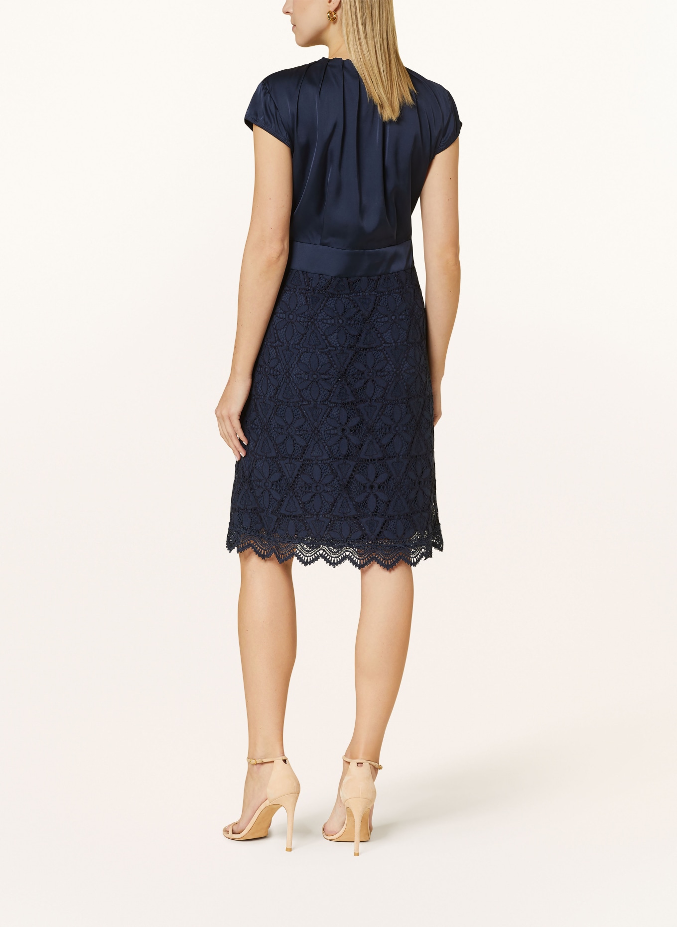 BETTY&CO Satin dress with lace, Color: DARK BLUE (Image 3)
