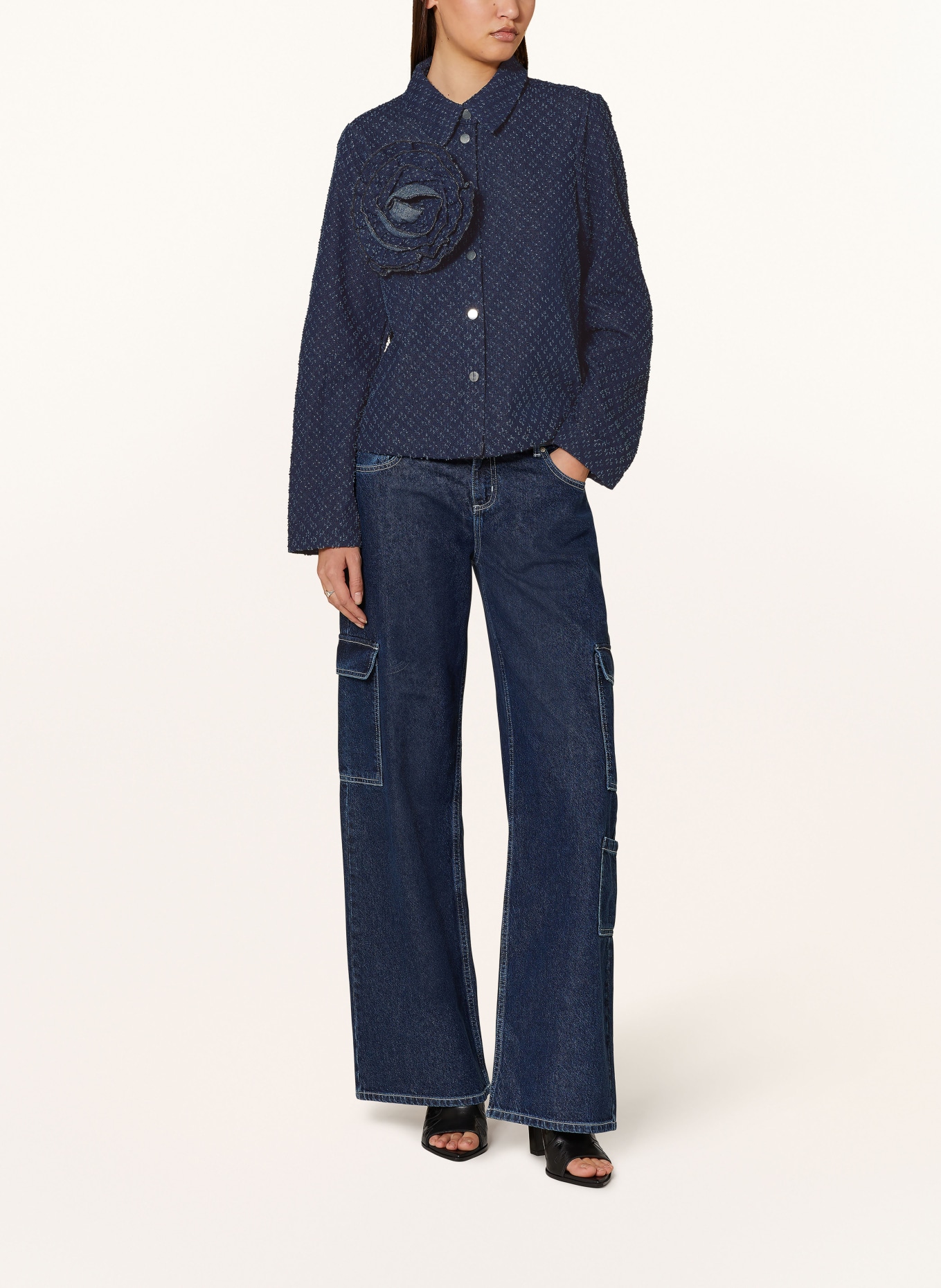 SOMETHINGNEW Bluzka jeansowa SNGINNA, Kolor: GRANATOWY (Obrazek 2)