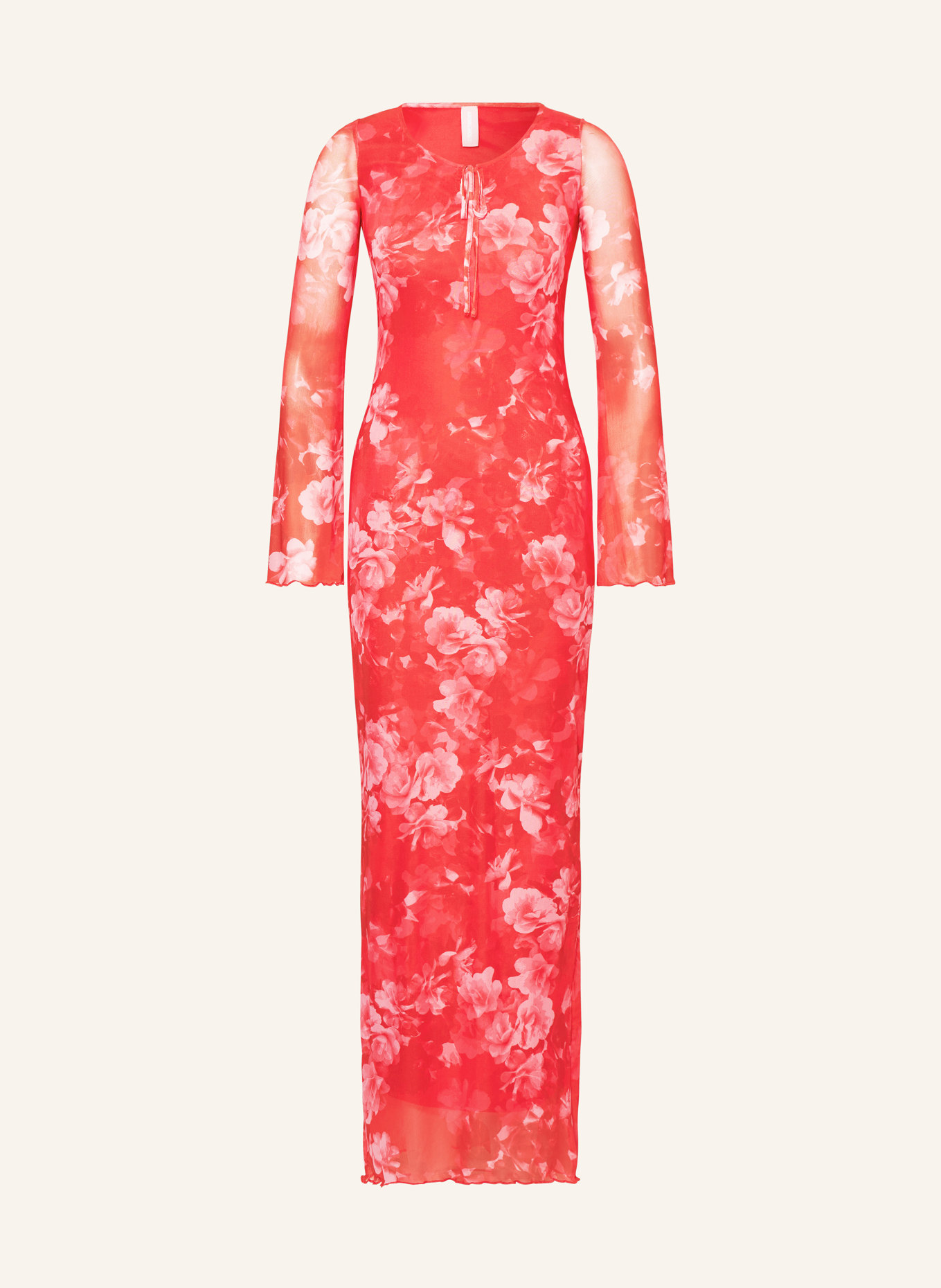 SOMETHINGNEW Sukienka z siateczki SNCECILIA, Kolor: CZERWONY/ JASNOCZERWONY (Obrazek 1)