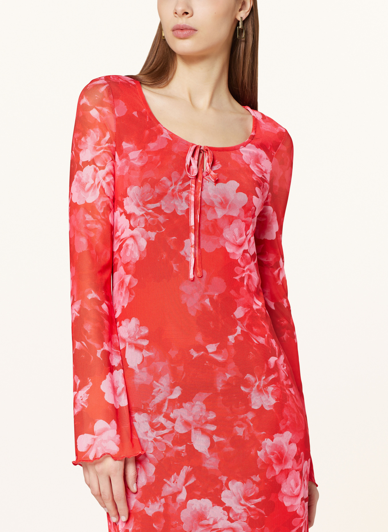 SOMETHINGNEW Mesh-Kleid SNCECILIA, Farbe: ROT/ HELLROT (Bild 4)