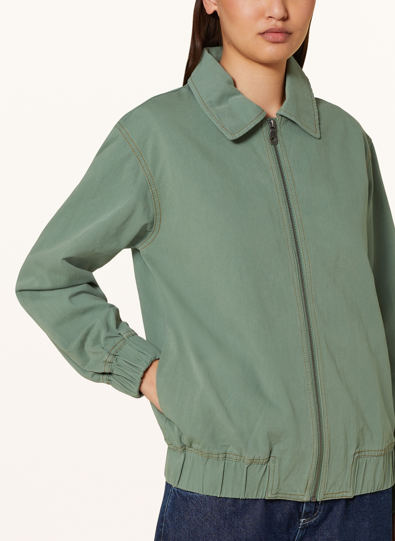 SOMETHINGNEW Denim jacket SNCAM, Color: GREEN (Image 4)