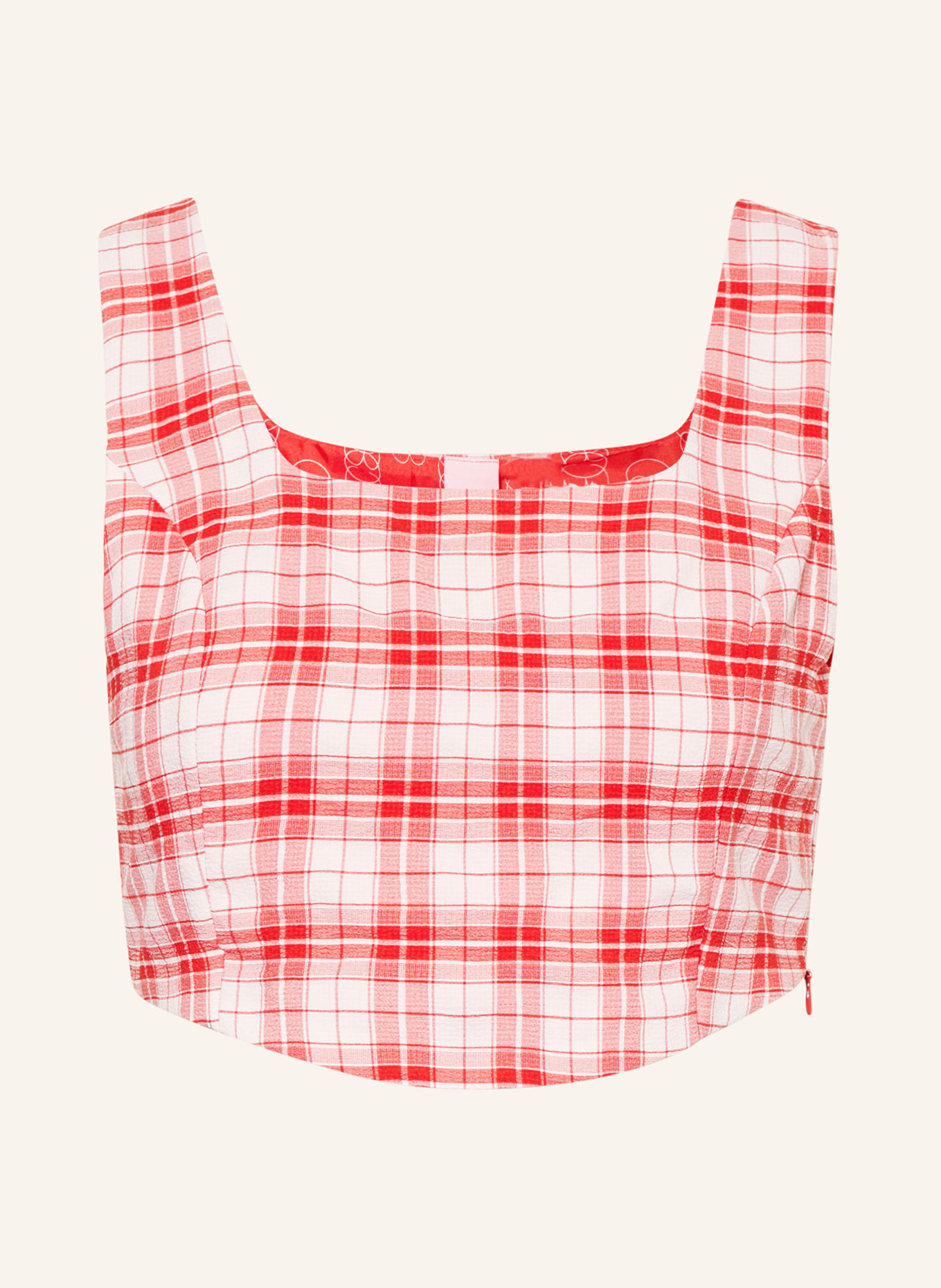 SOMETHINGNEW Cropped top SNCHLOE, Color: RED/ WHITE (Image 1)