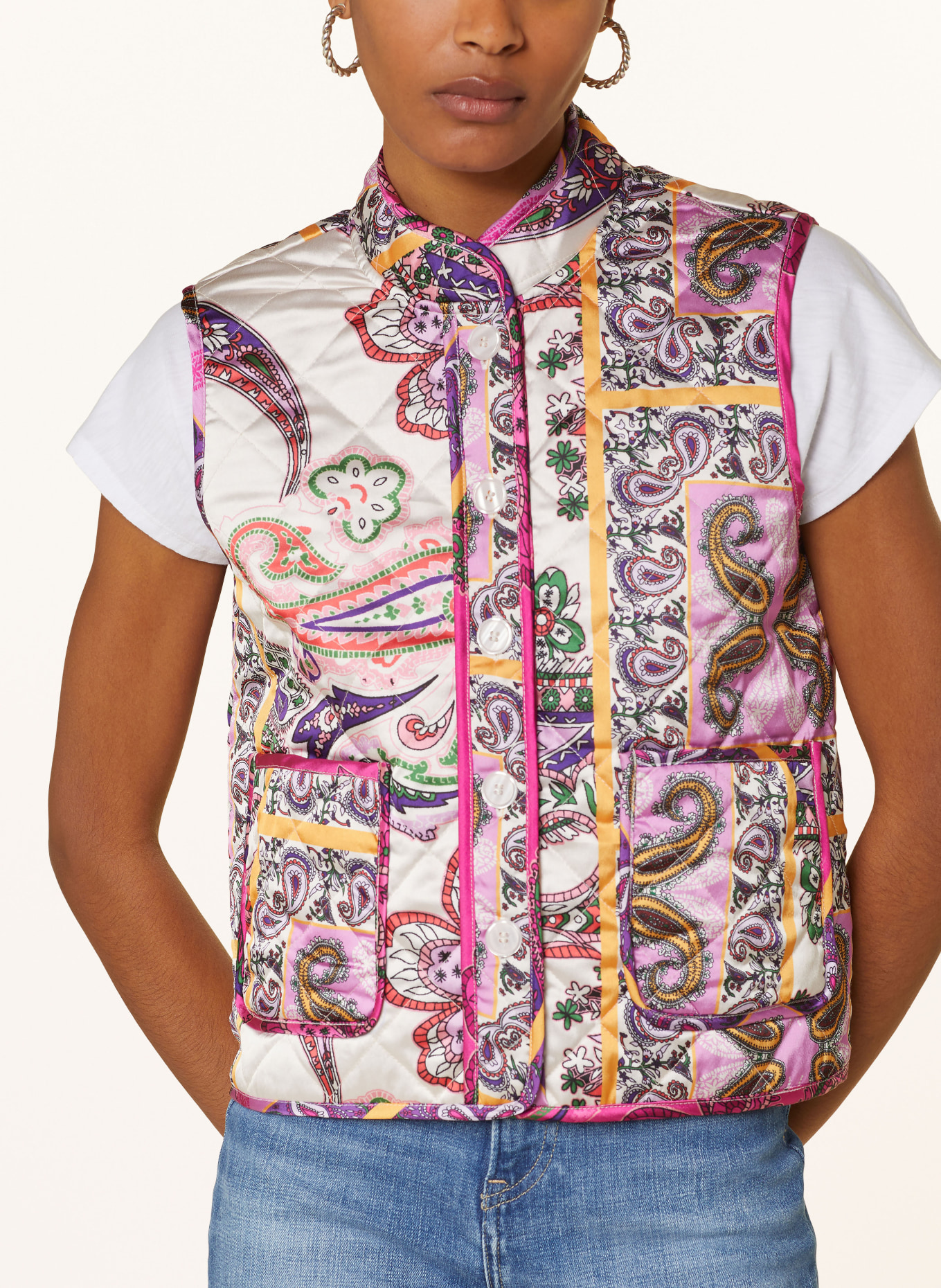 lollys laundry Quilted vest CAIROLL, Color: PINK/ PURPLE/ GREEN (Image 4)