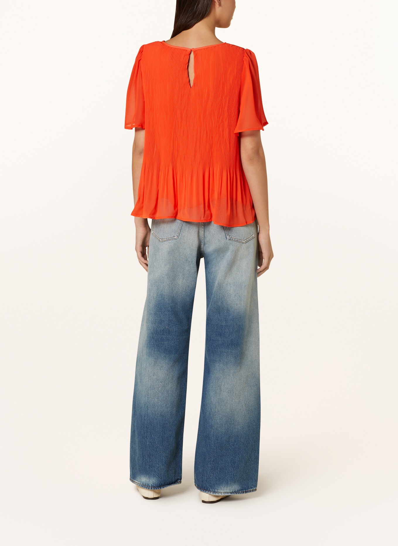ICHI Shirt blouse IHNALLY with pleats, Color: ORANGE (Image 3)