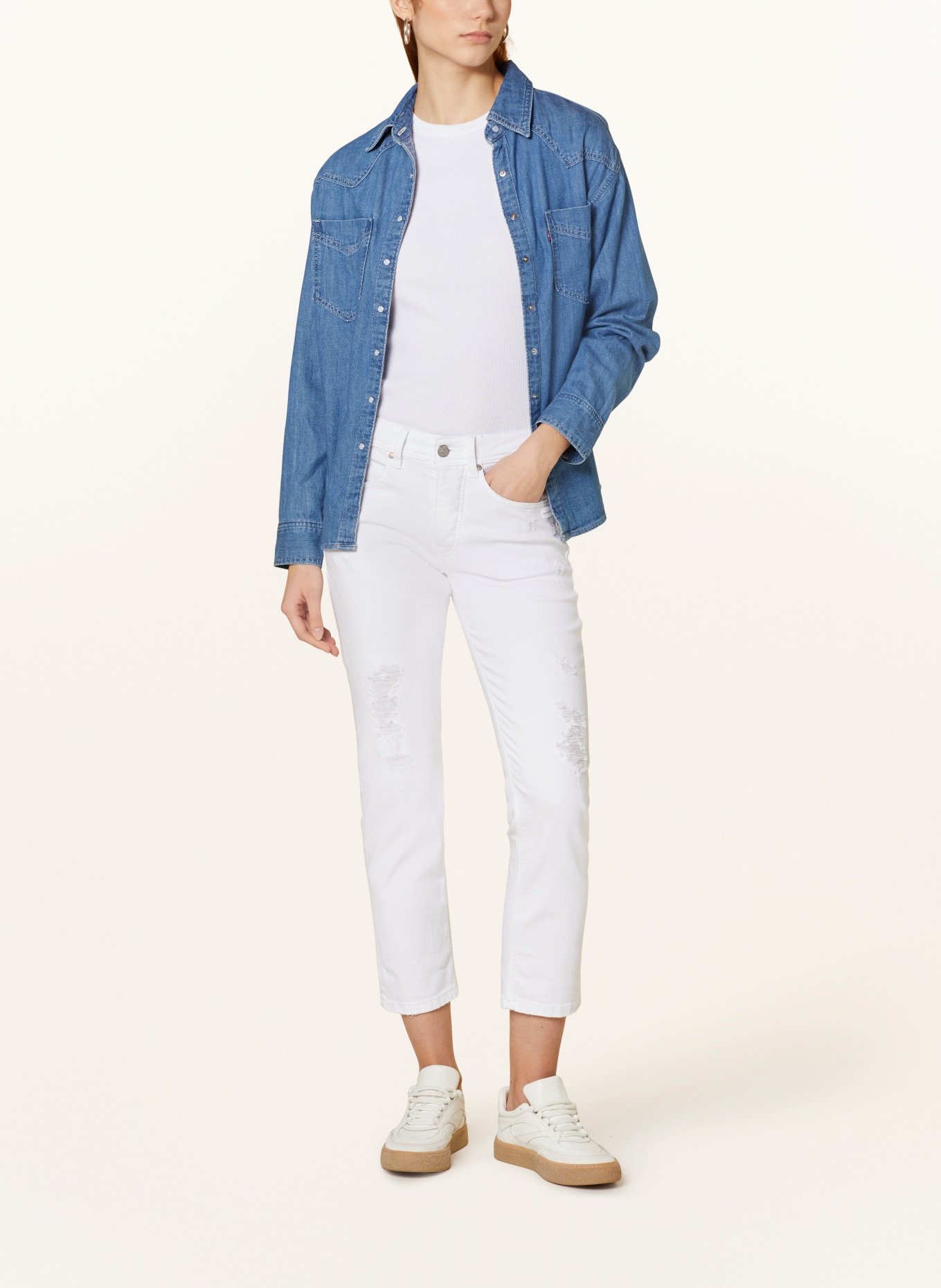 GANG 7/8-Jeans NICA, Farbe: 7107 white destoyed (Bild 2)