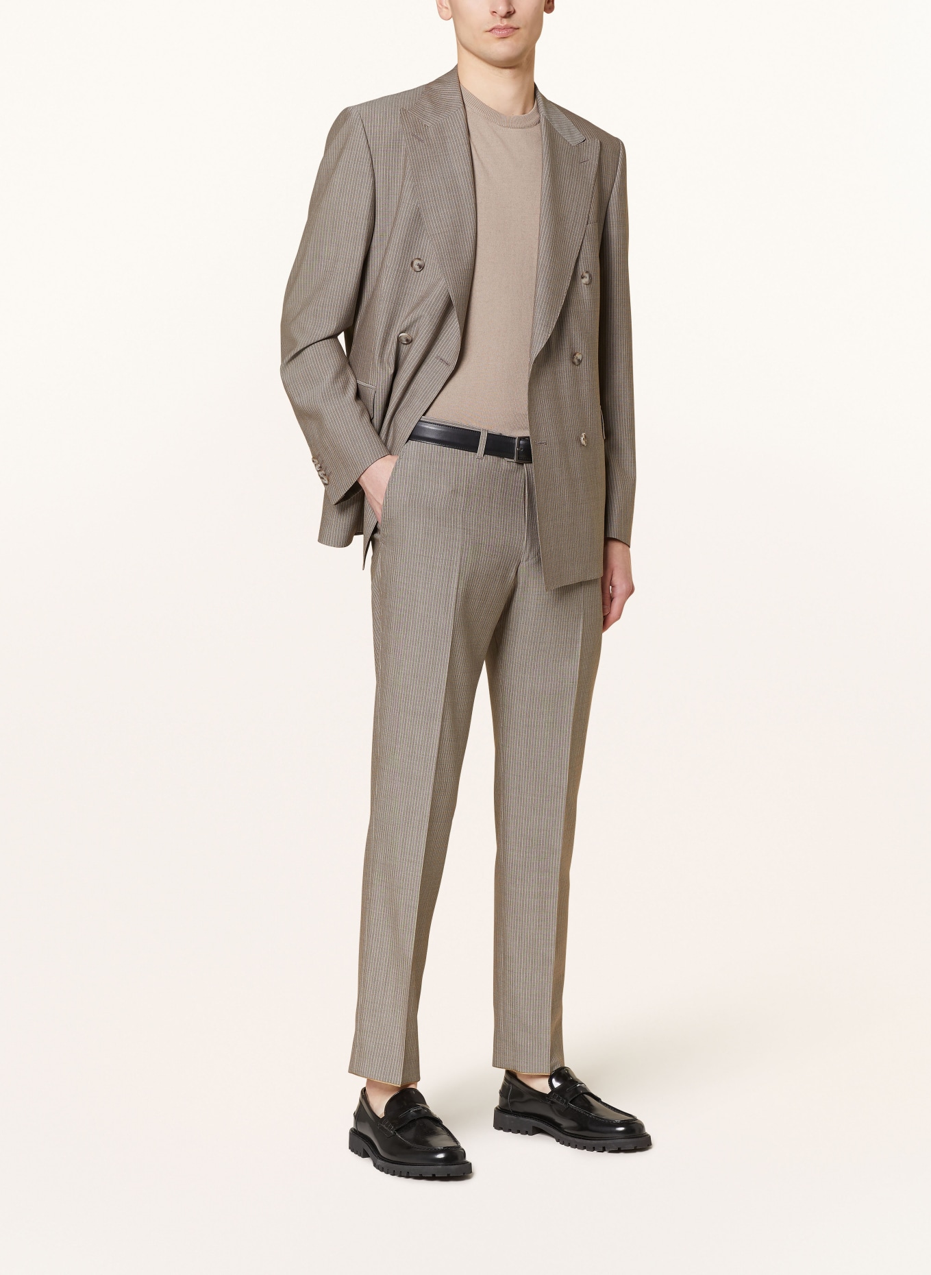 EDUARD DRESSLER Spodnie garniturowe slim fit, Kolor: 074 BEIGE (Obrazek 2)