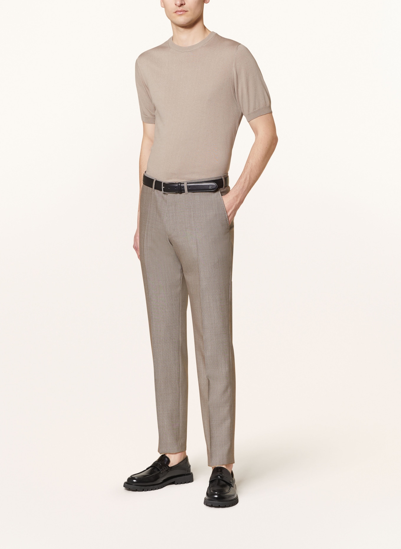 EDUARD DRESSLER Spodnie garniturowe slim fit, Kolor: 074 BEIGE (Obrazek 3)