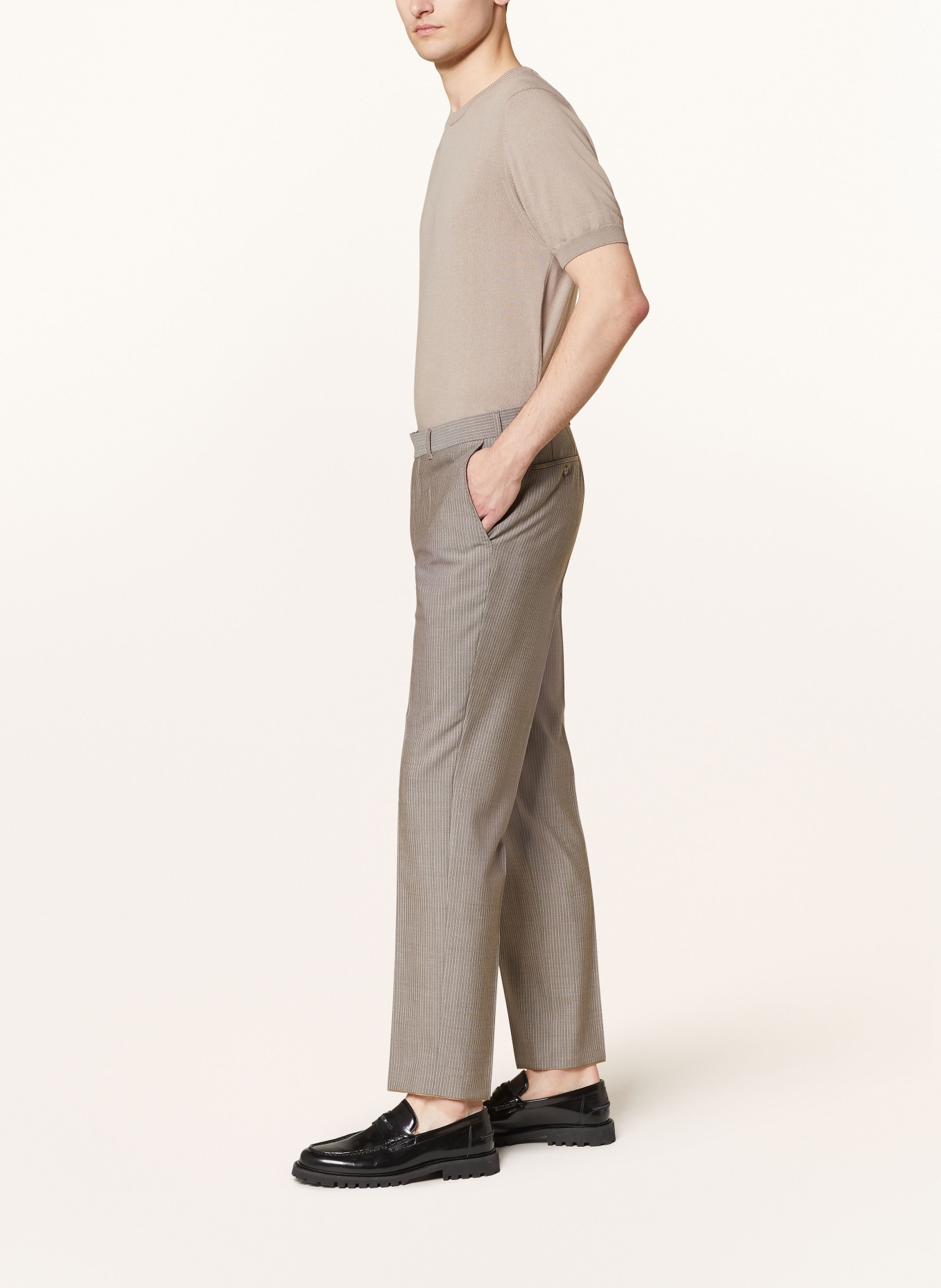 EDUARD DRESSLER Spodnie garniturowe slim fit, Kolor: 074 BEIGE (Obrazek 5)