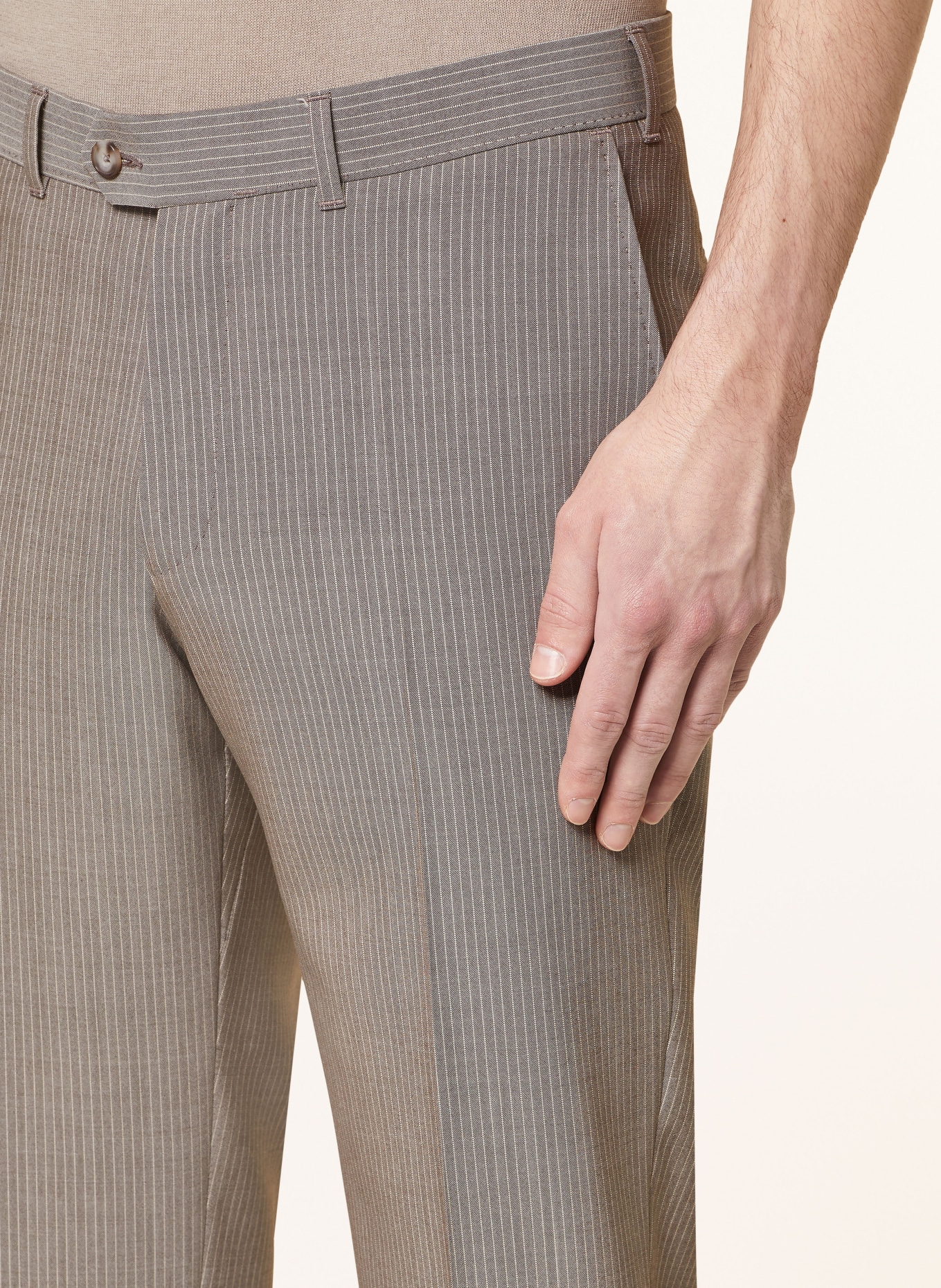 EDUARD DRESSLER Spodnie garniturowe slim fit, Kolor: 074 BEIGE (Obrazek 6)