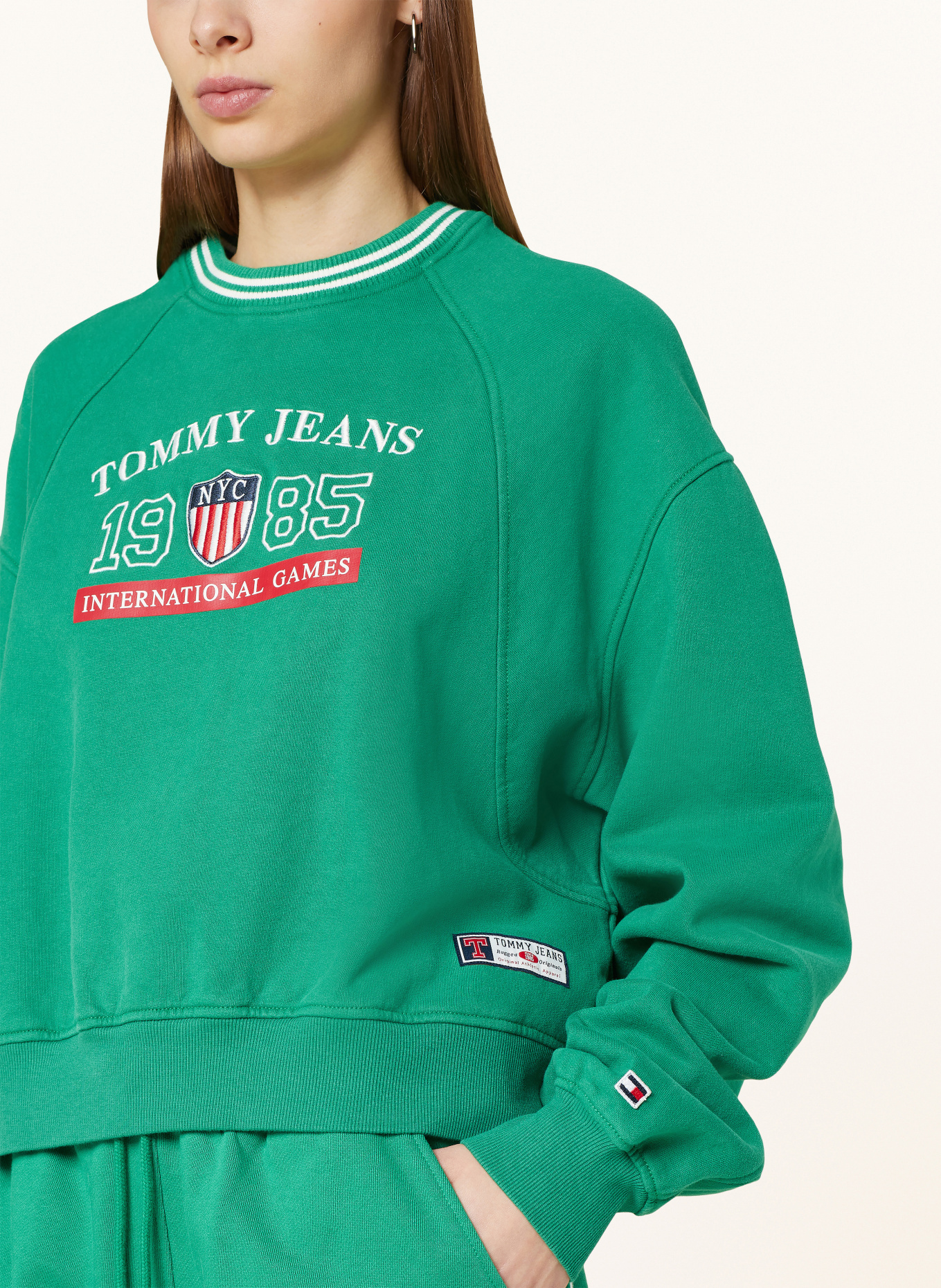 TOMMY JEANS Sweatshirt, Farbe: GRÜN/ WEISS/ ROT (Bild 4)