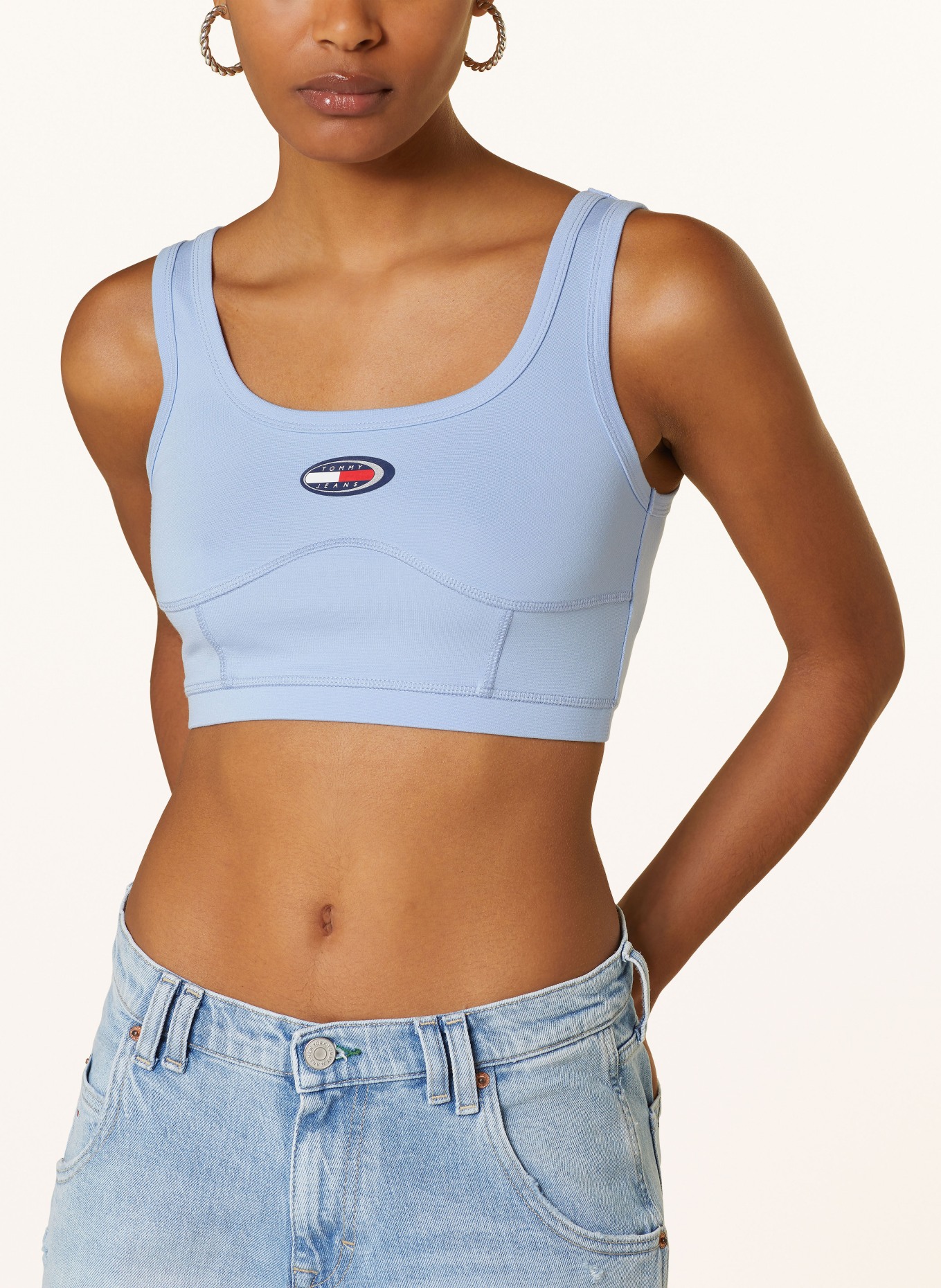 TOMMY JEANS Cropped top, Color: LIGHT BLUE (Image 4)