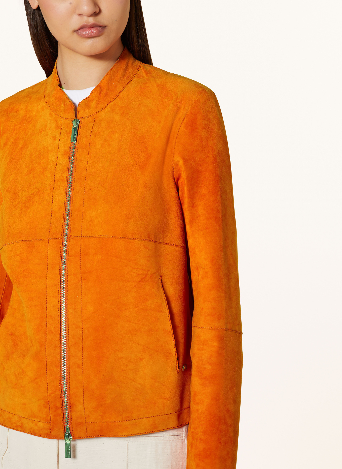 MILESTONE Leather jacket MSRENA, Color: ORANGE (Image 4)