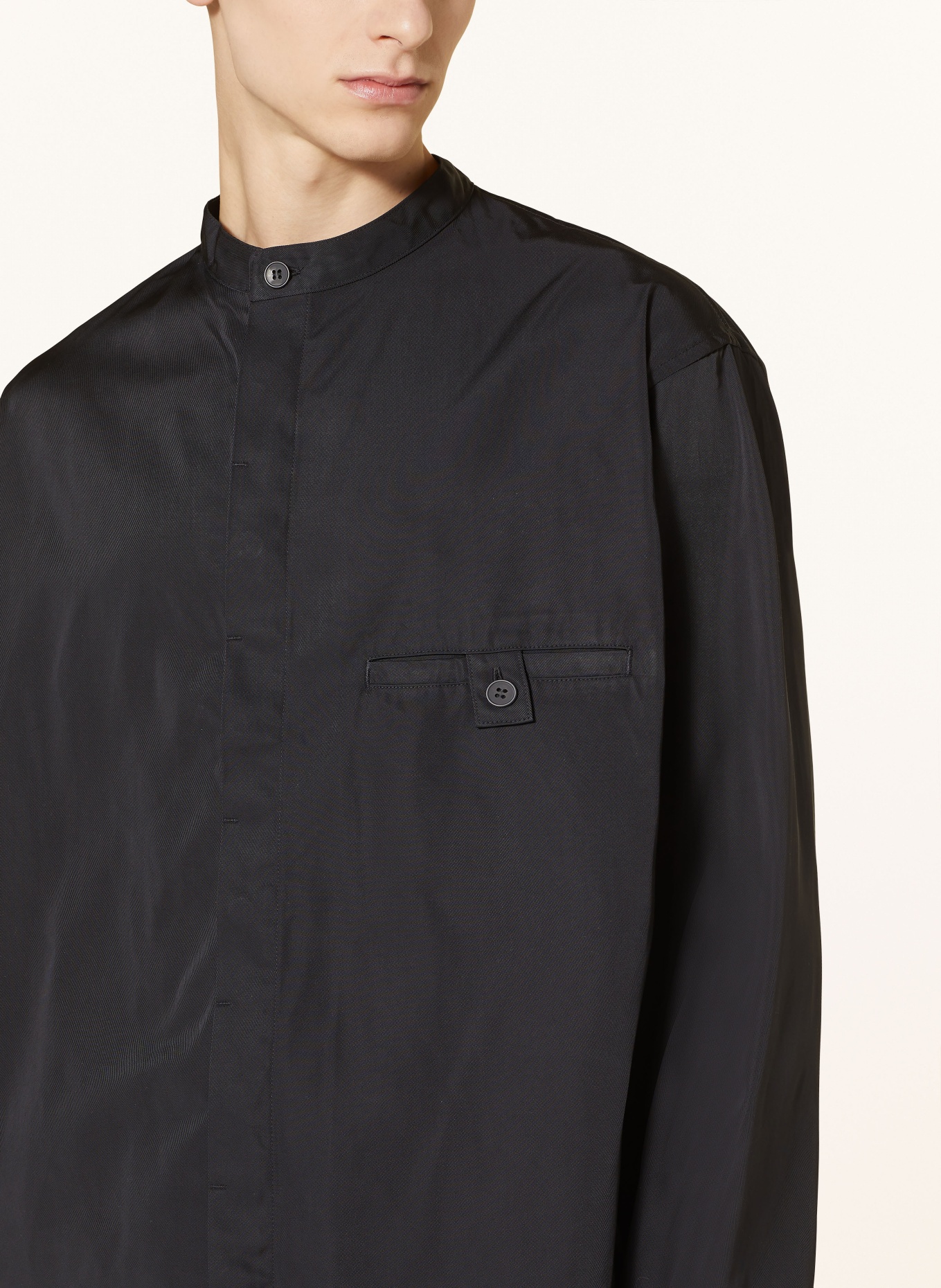 Y-3 Shirt comfort fit with stand-up collar, Color: BLACK (Image 4)