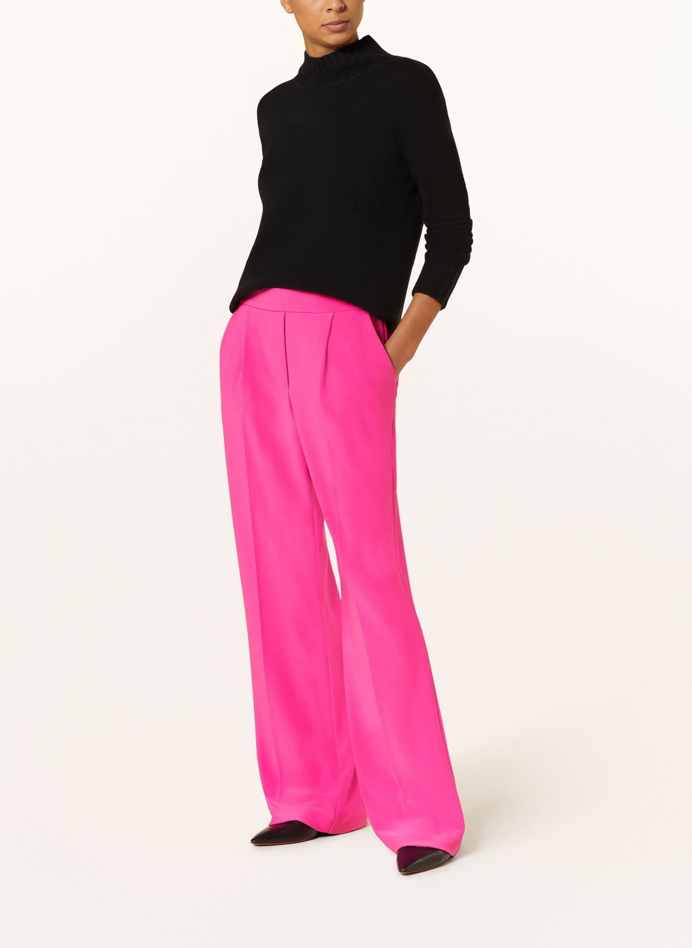 Joseph Ribkoff Wide leg trousers made of jersey, Color: NEON PINK (Image 2)