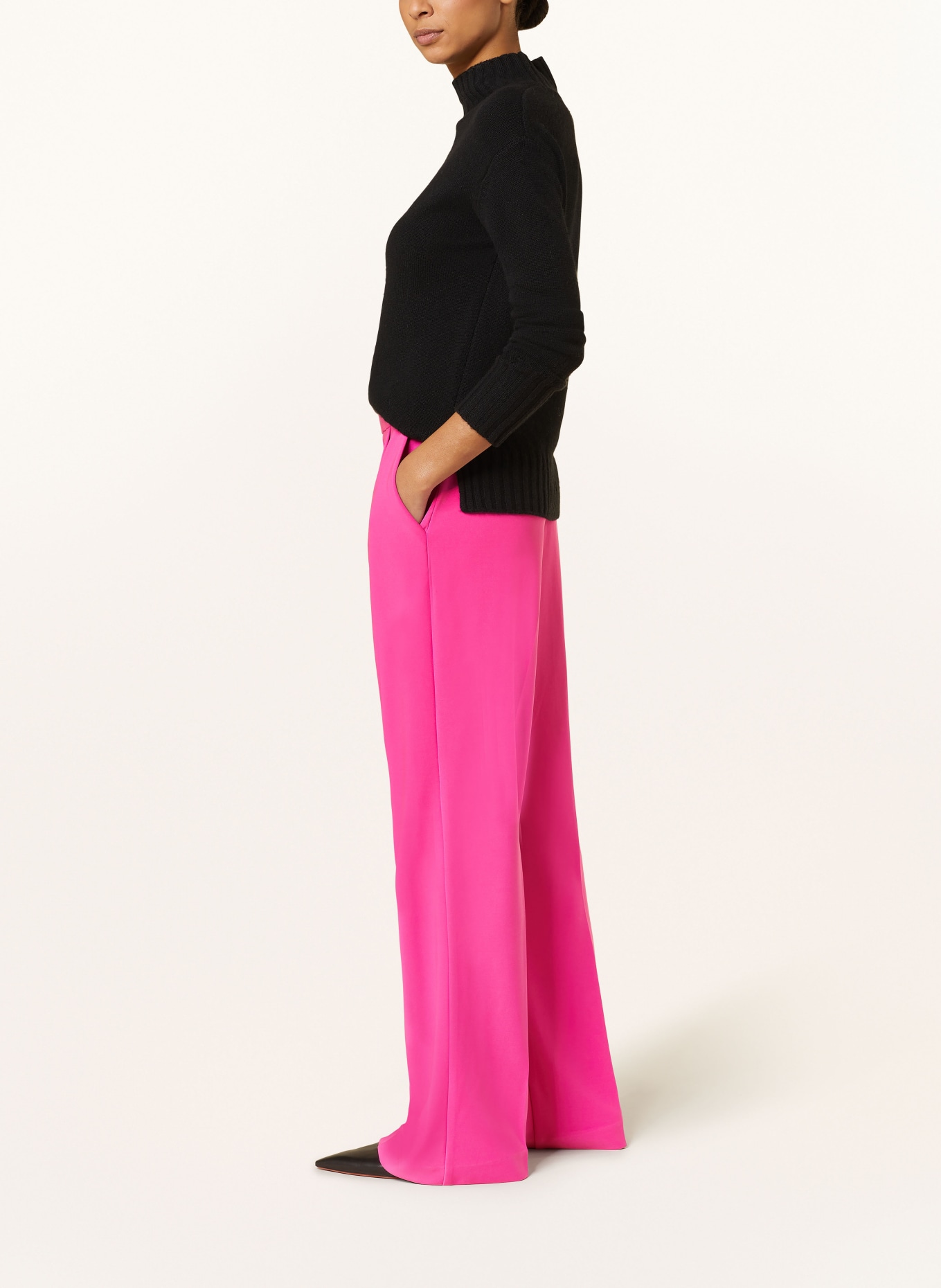 Joseph Ribkoff Wide leg trousers made of jersey, Color: NEON PINK (Image 4)