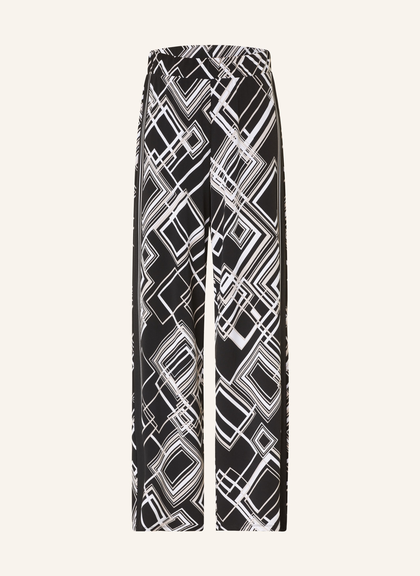 Joseph Ribkoff Wide leg trousers made of jersey, Color: BLACK/ WHITE/ BEIGE (Image 1)