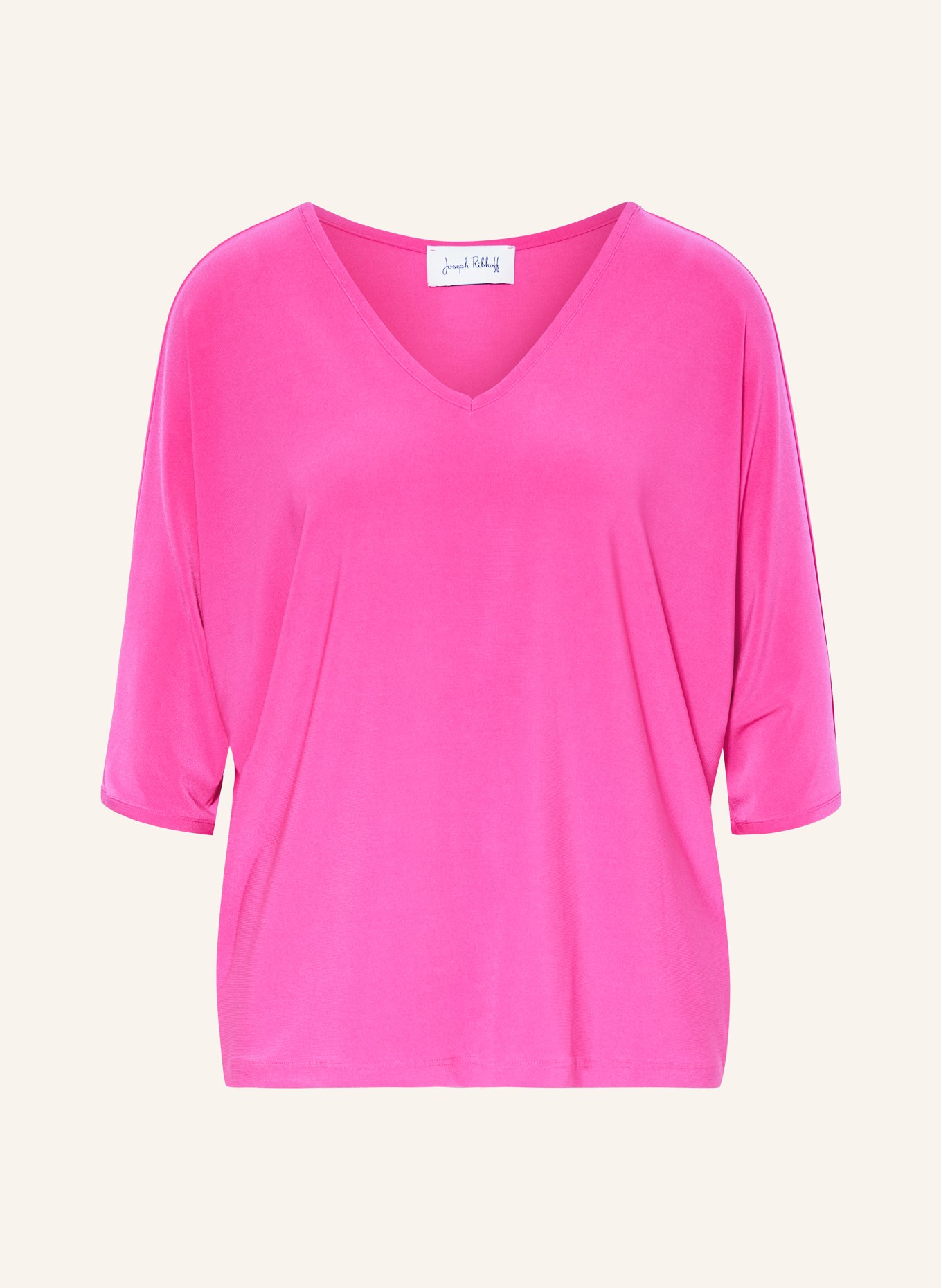 Joseph Ribkoff Shirt with 3/4 sleeves, Color: NEON PINK (Image 1)